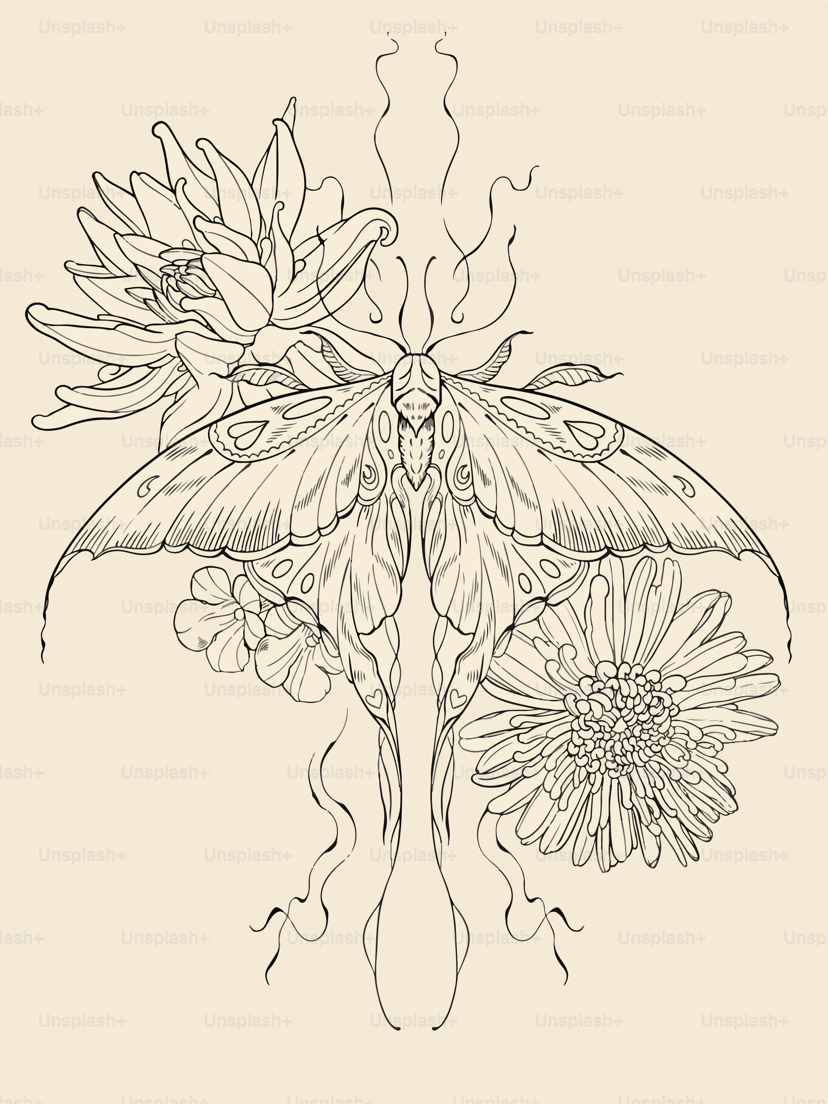 花に乗った蝶の絵