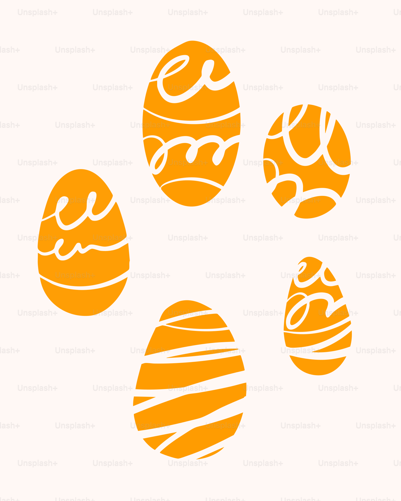 Une photo orange et blanche de quatre œufs