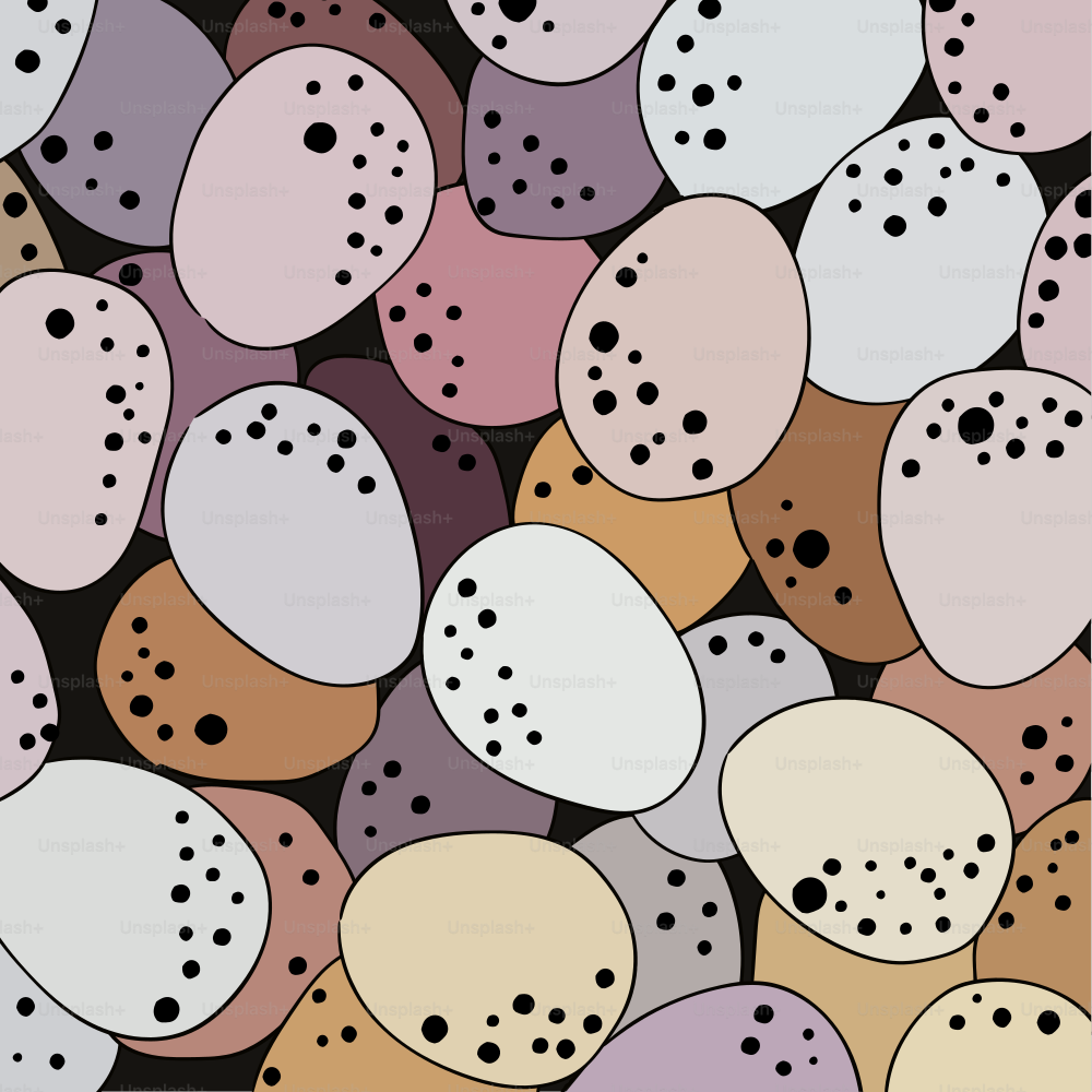 A bunch of different colored dots on a black background