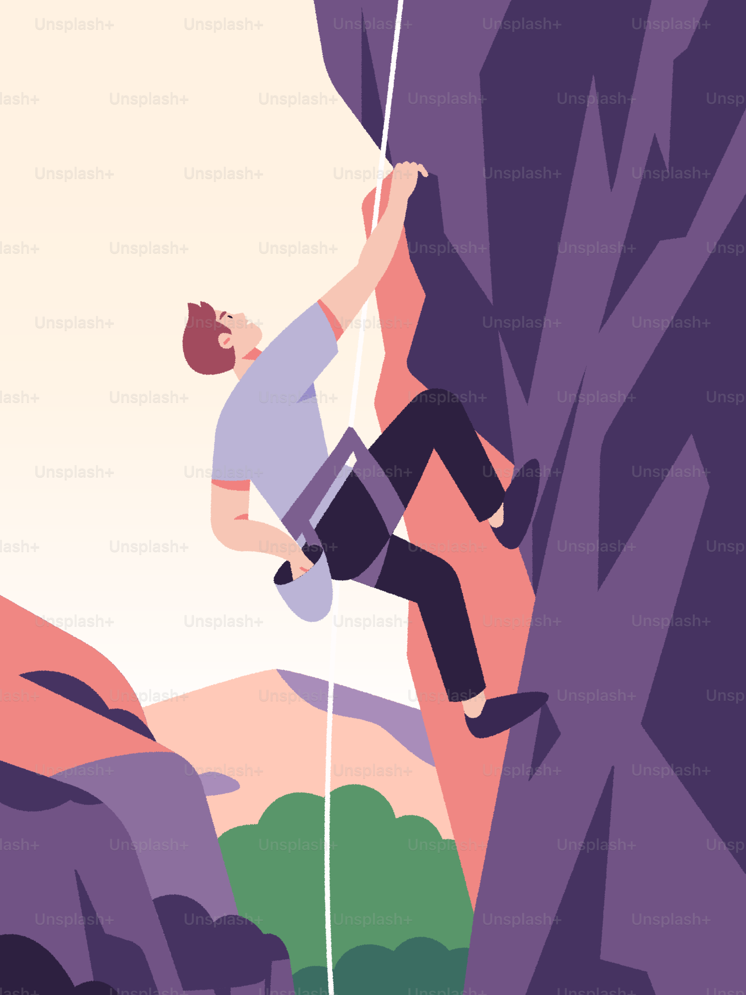 A person is rock climbing a mountain.