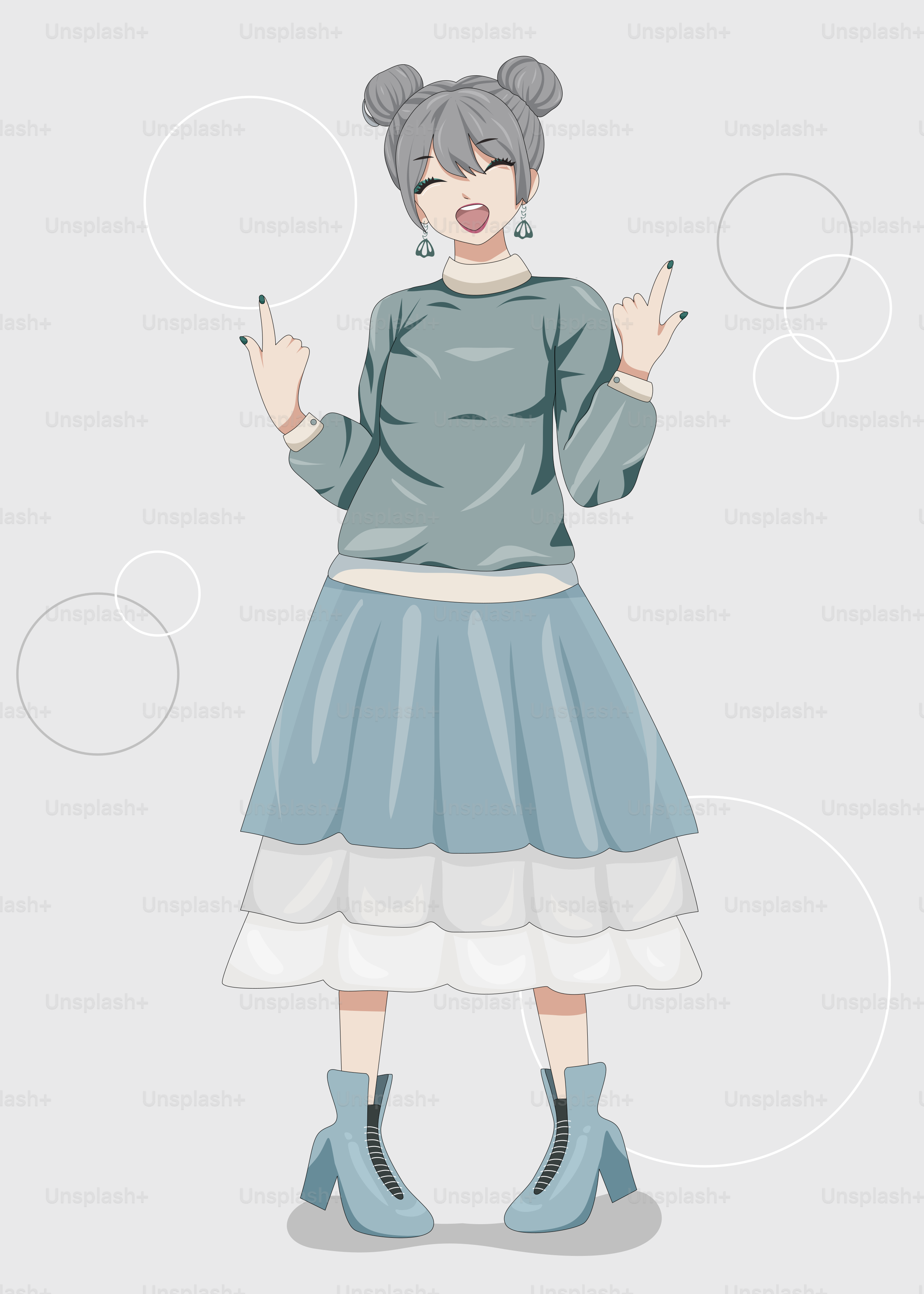 Anime girl is smiling and giving the finger. vector  Anime Image on  Unsplash