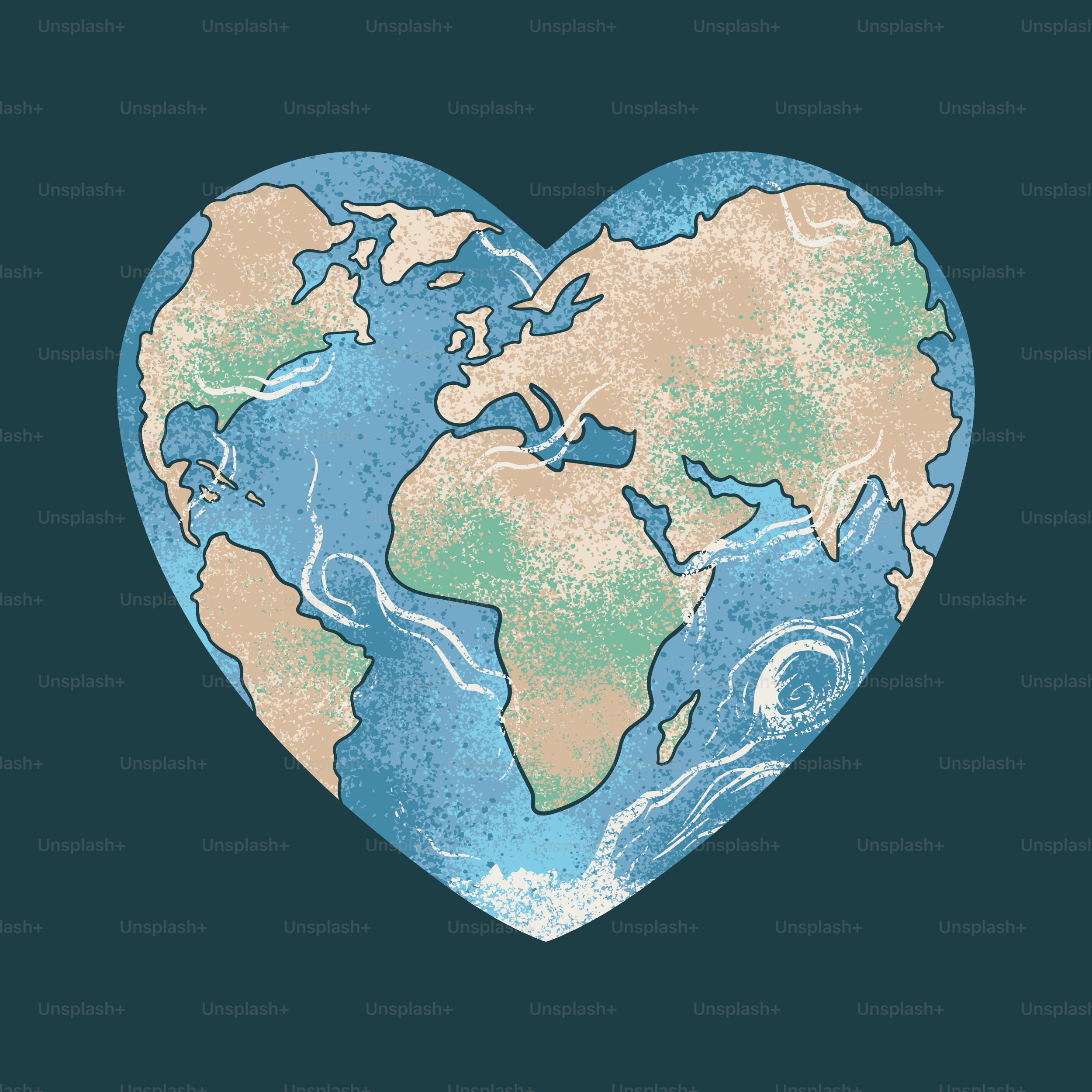 The earth is shaped like a heart.
