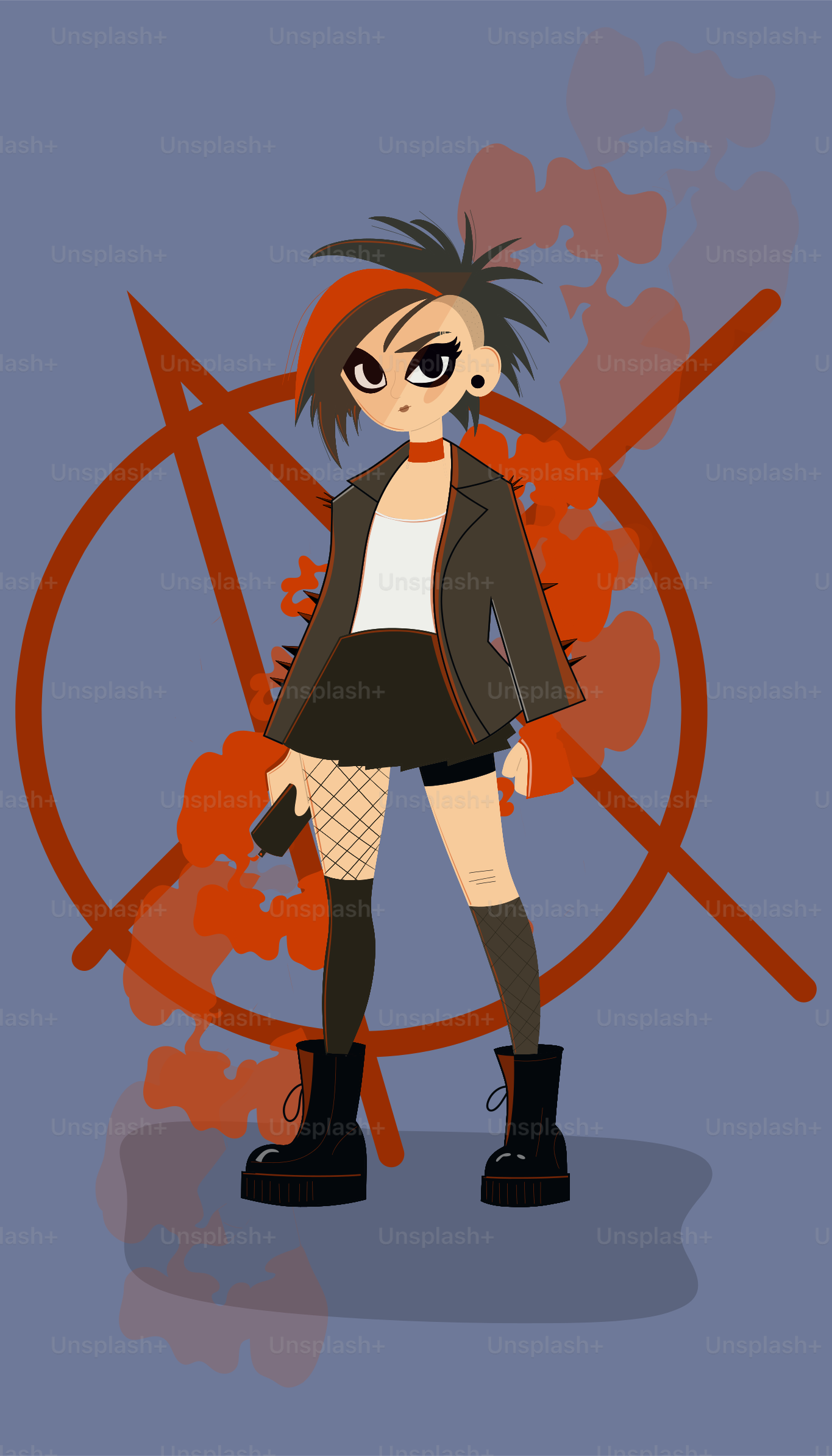 Una chica punk con un estilo atrevido.