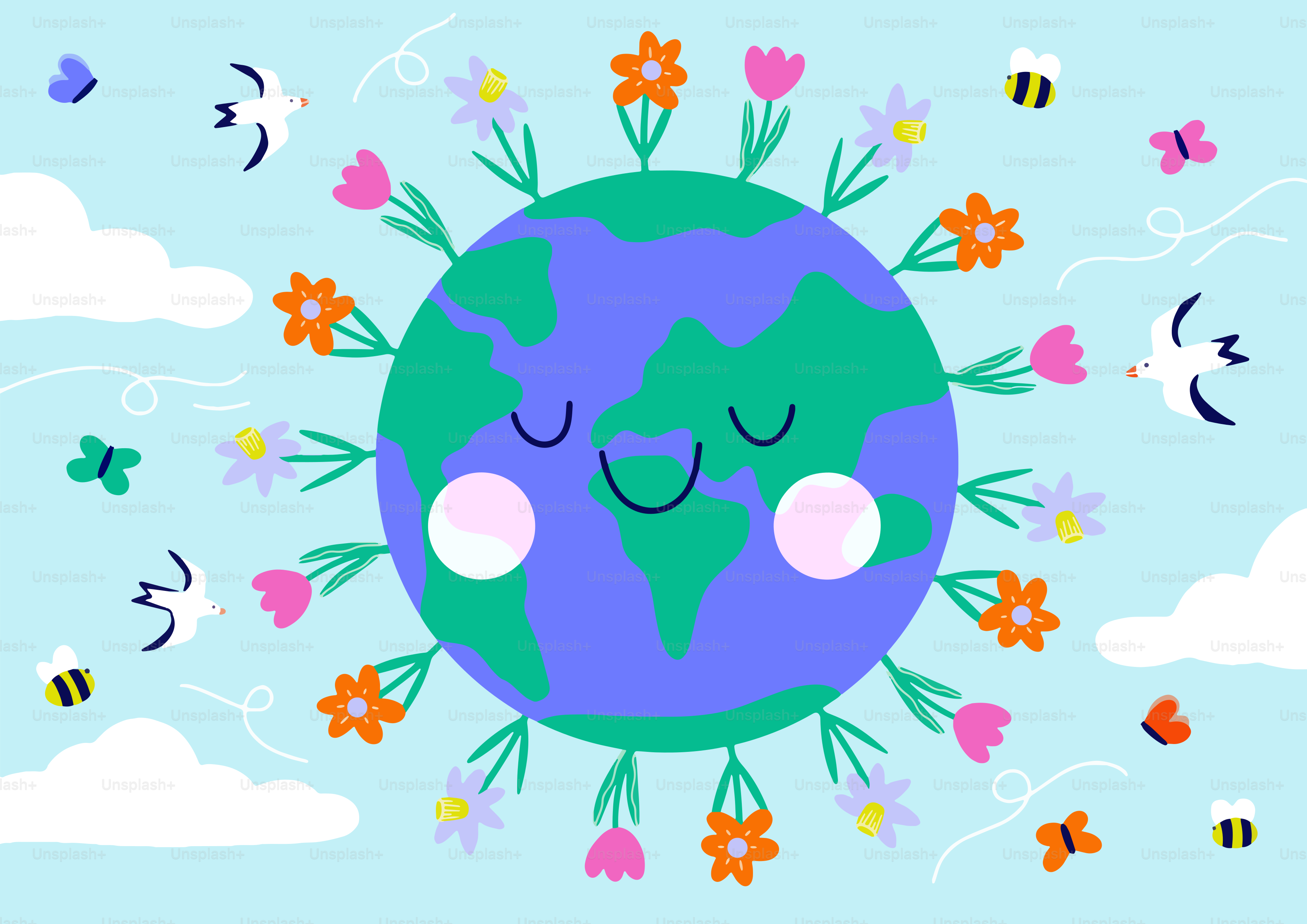 Earth is a happy, flowering planet.