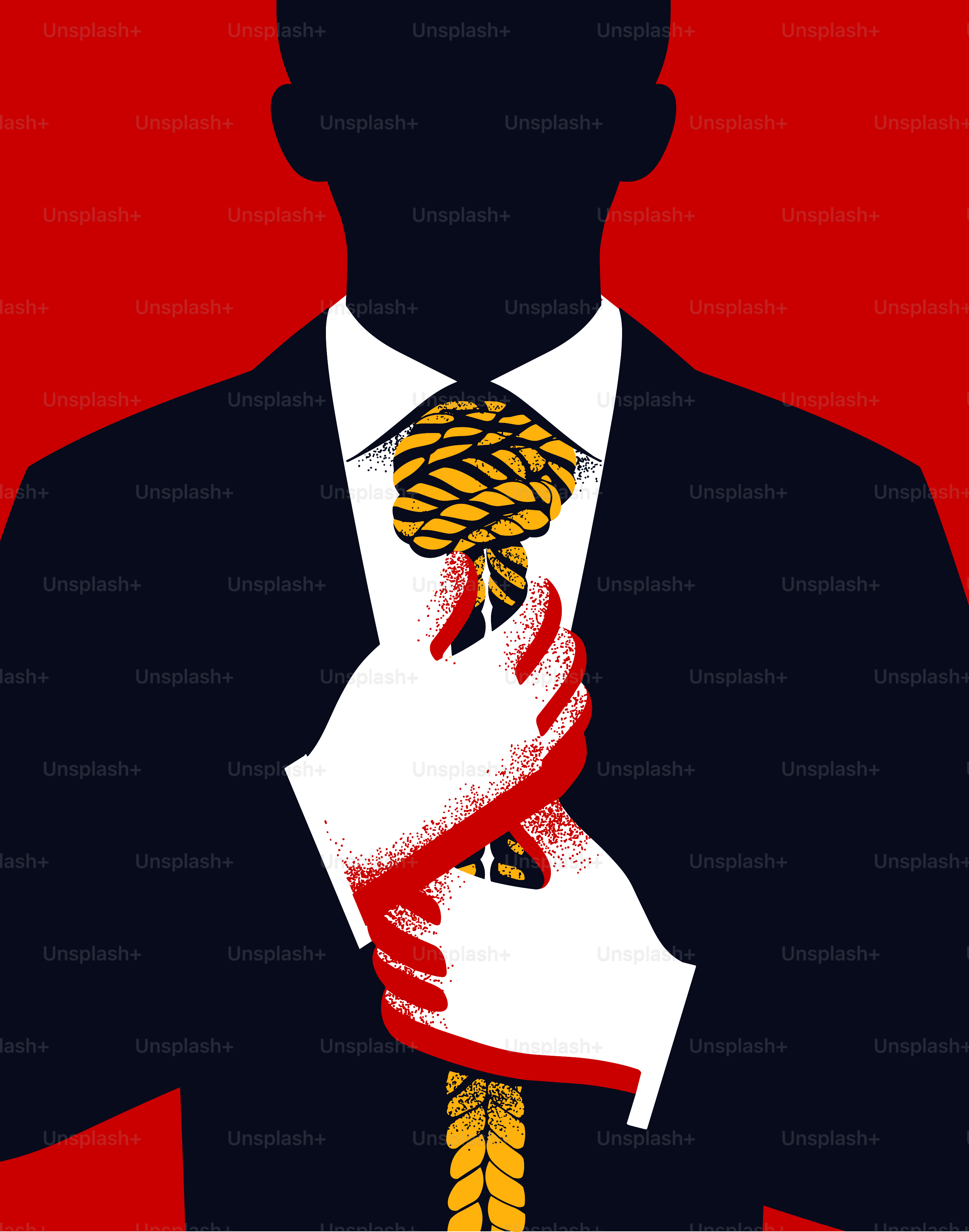 A man with a rope for a tie.