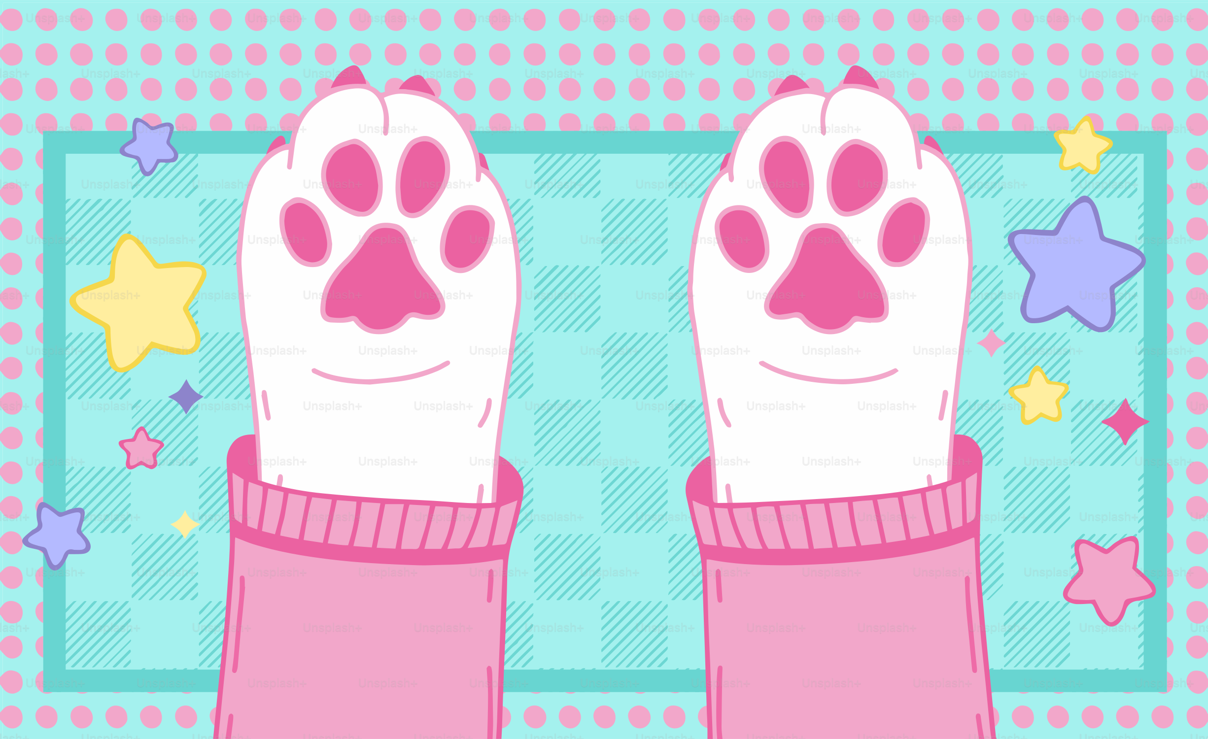 Süße Katzenpfoten in rosa Socken sind einfach niedlich!