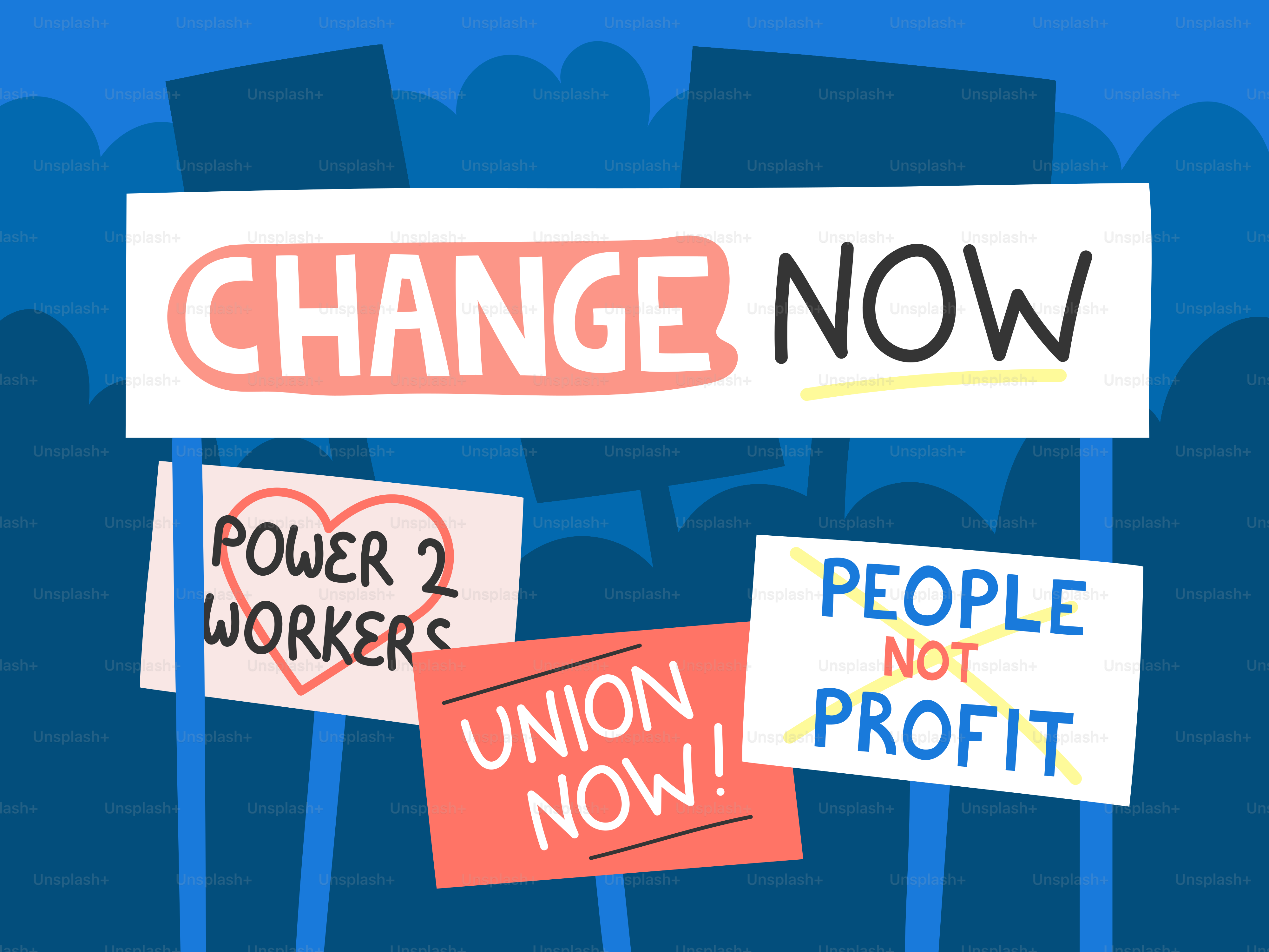 Workers demand change, power, and union now!