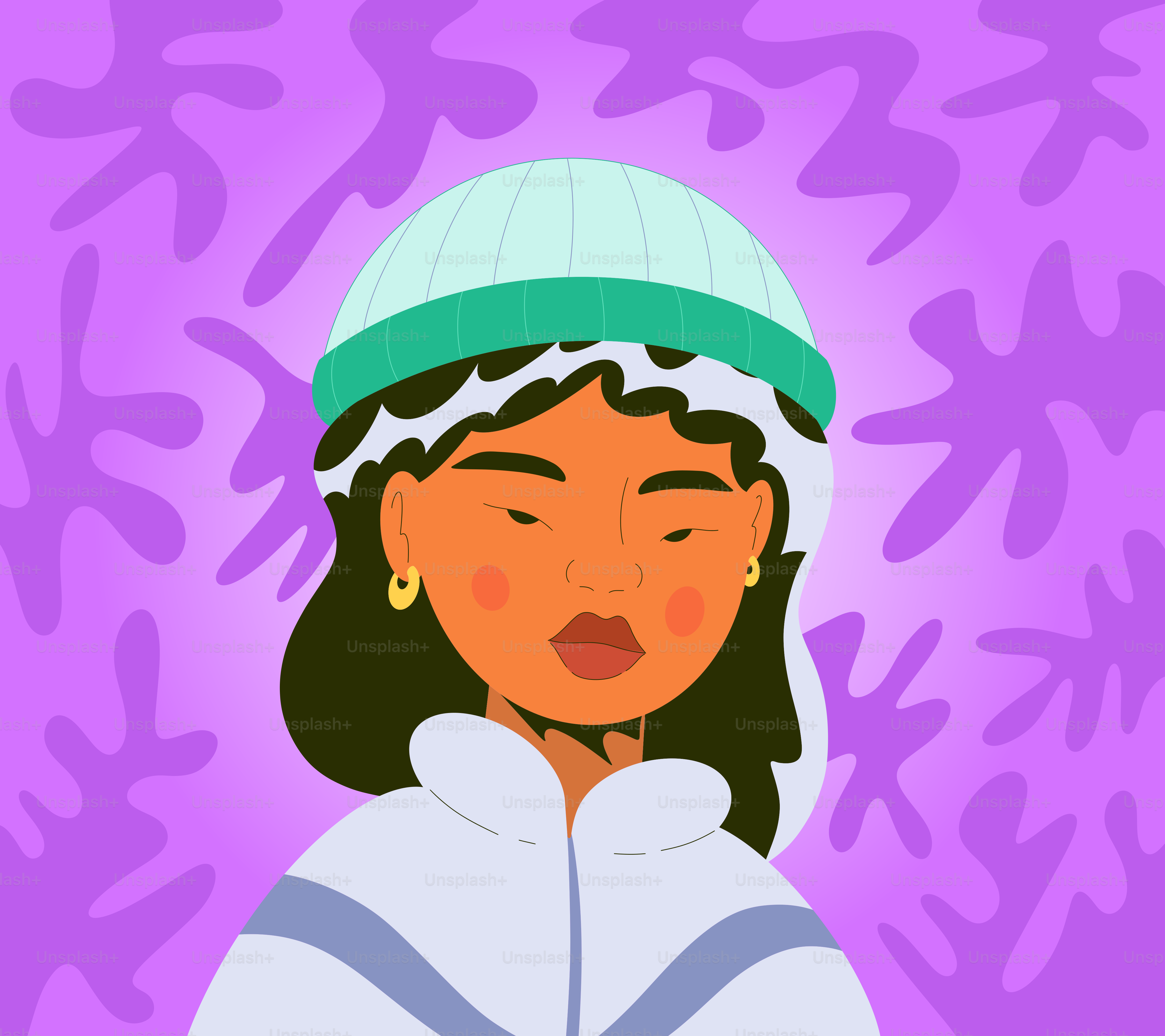 Frau mit Mütze starrt nachdenklich nach unten.