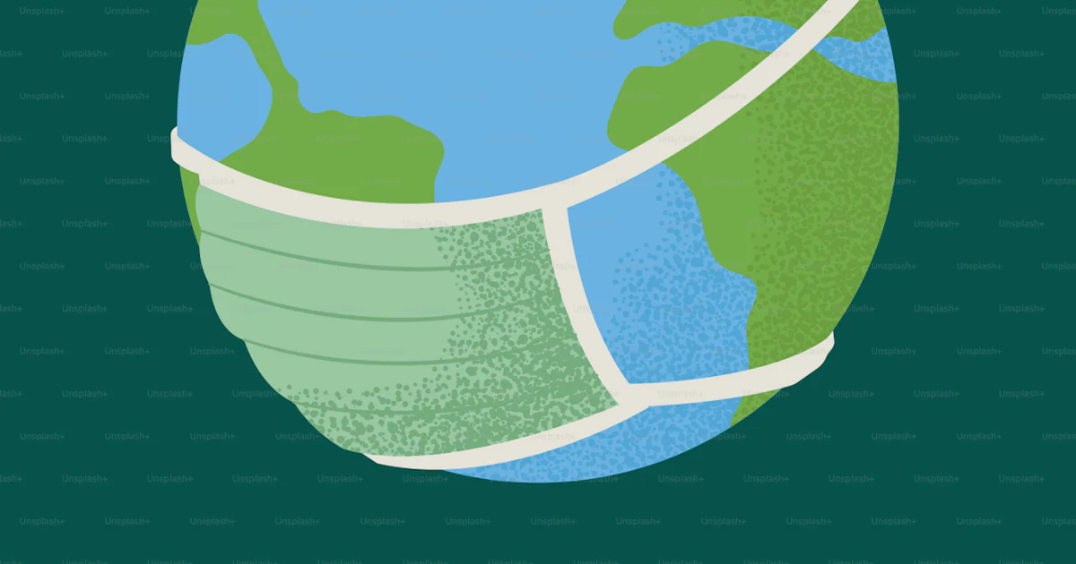 Protection Against Contamination Earth wearing a mask to protect against pollution. vector – Earth Image ...