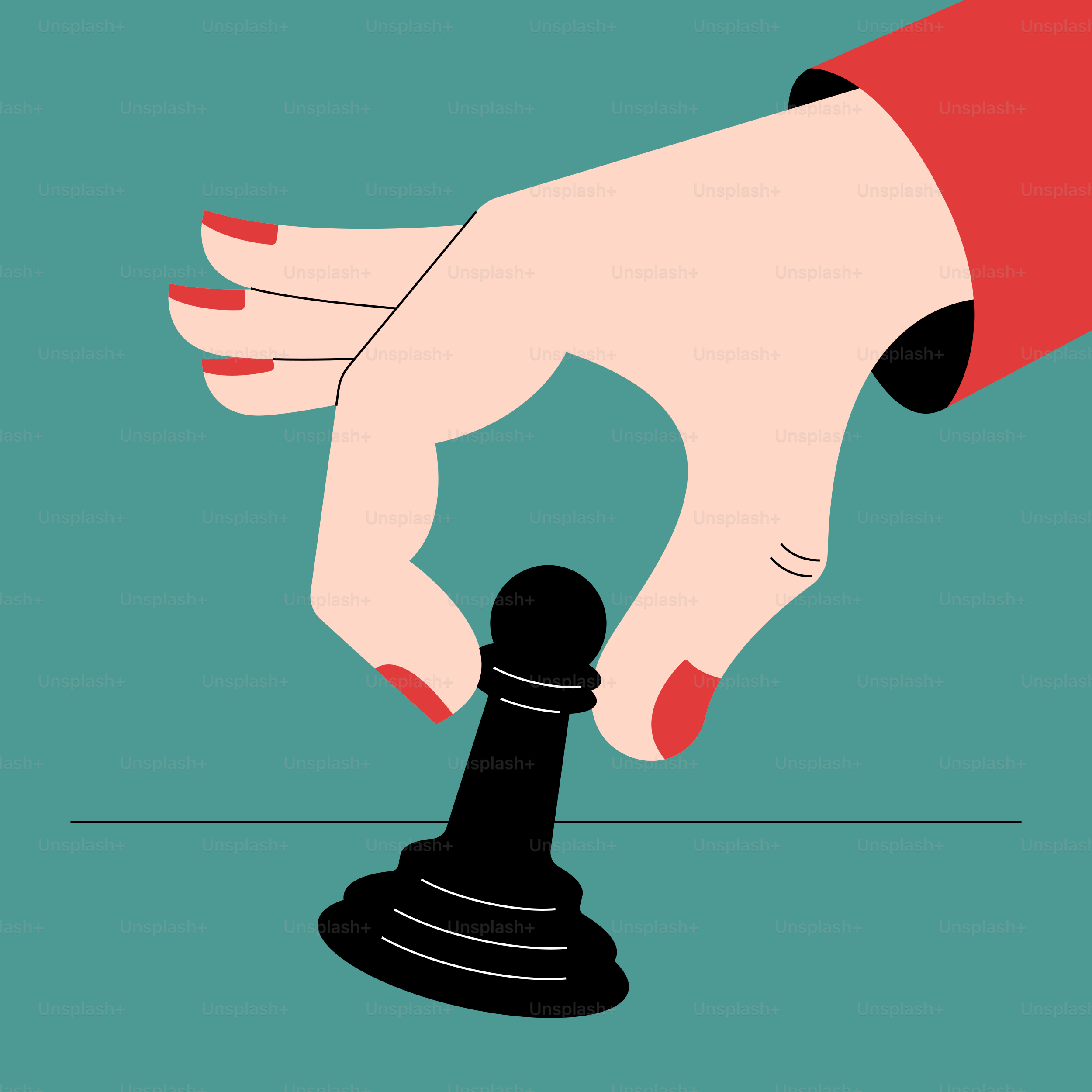 A hand moves a chess pawn.