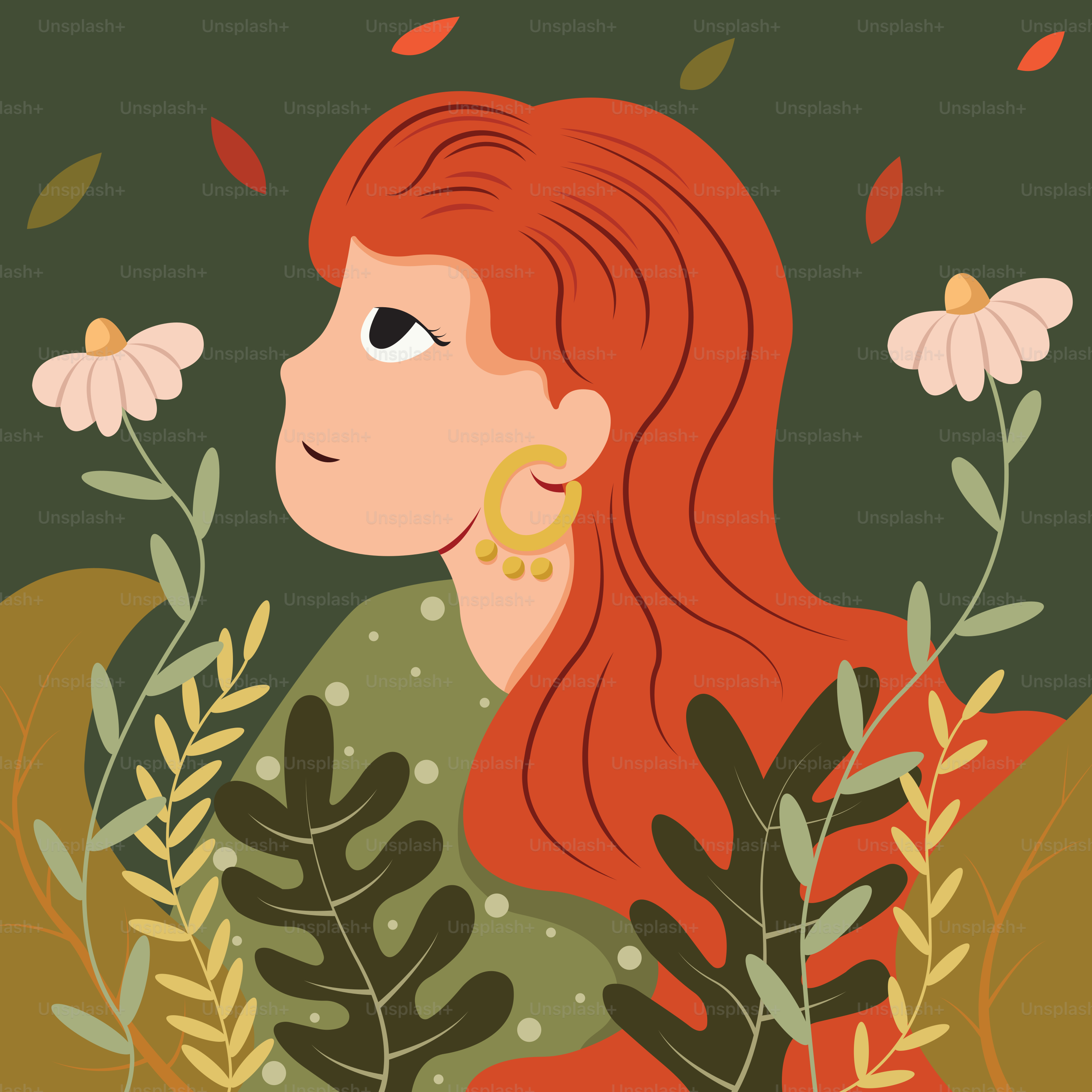 A woman is surrounded by plants and flowers.