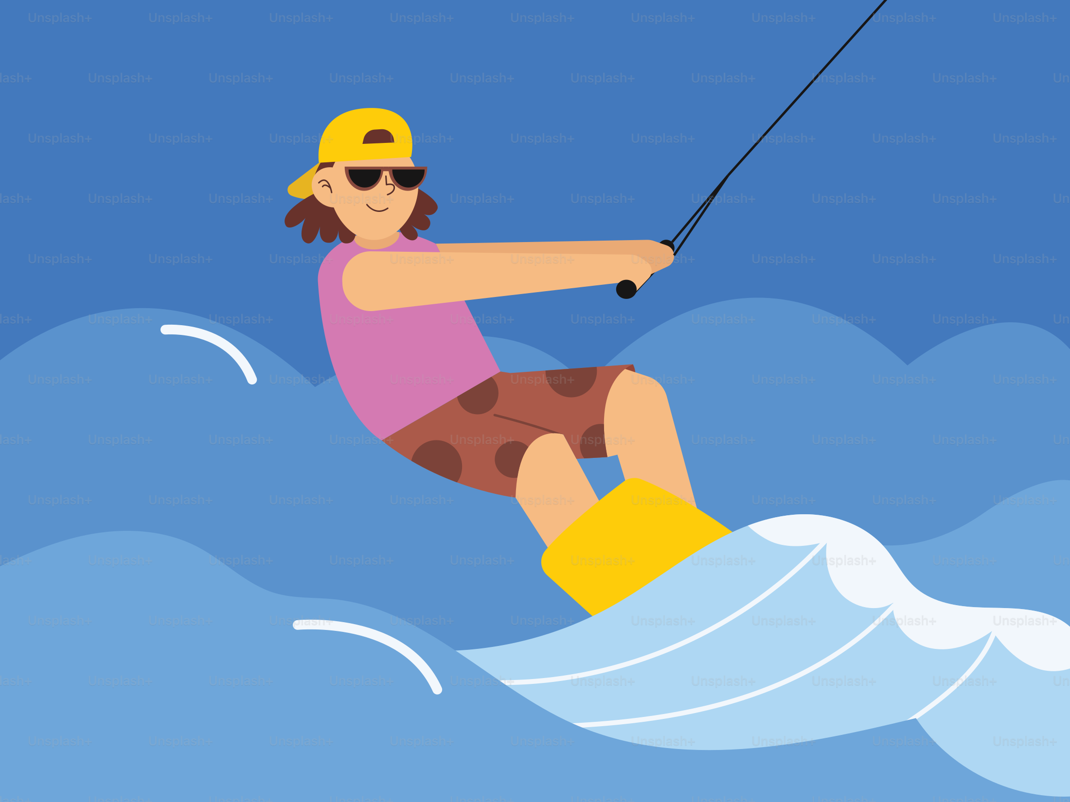 A person is wakeboarding on the water. vector – Summer Image on Unsplash, image size:3000x2250
