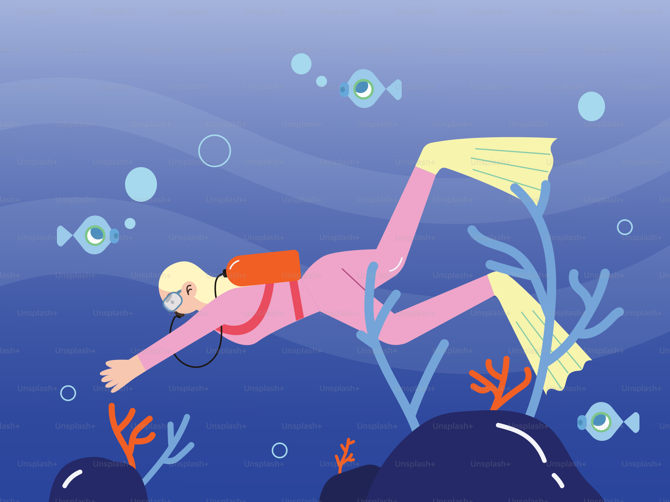 A scuba diver explores underwater.