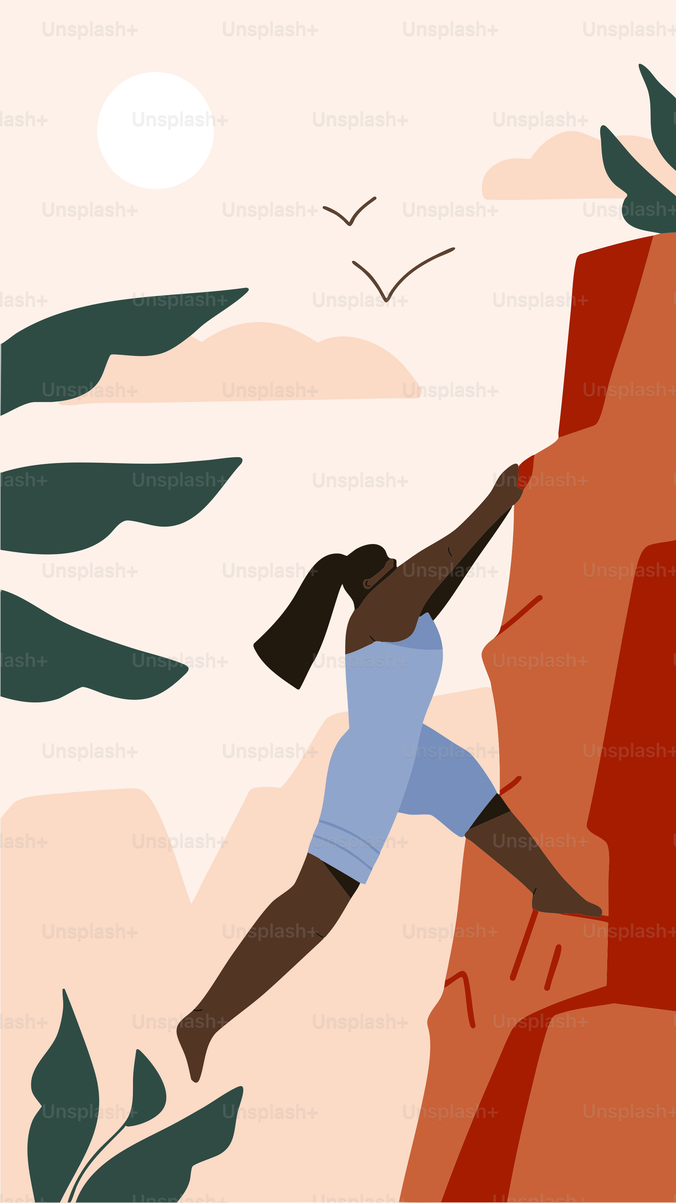Une femme grimpe une falaise en pleine nature.