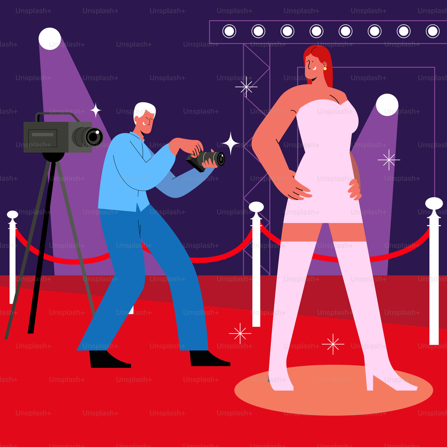 Photographer captures celebrity on the red carpet.