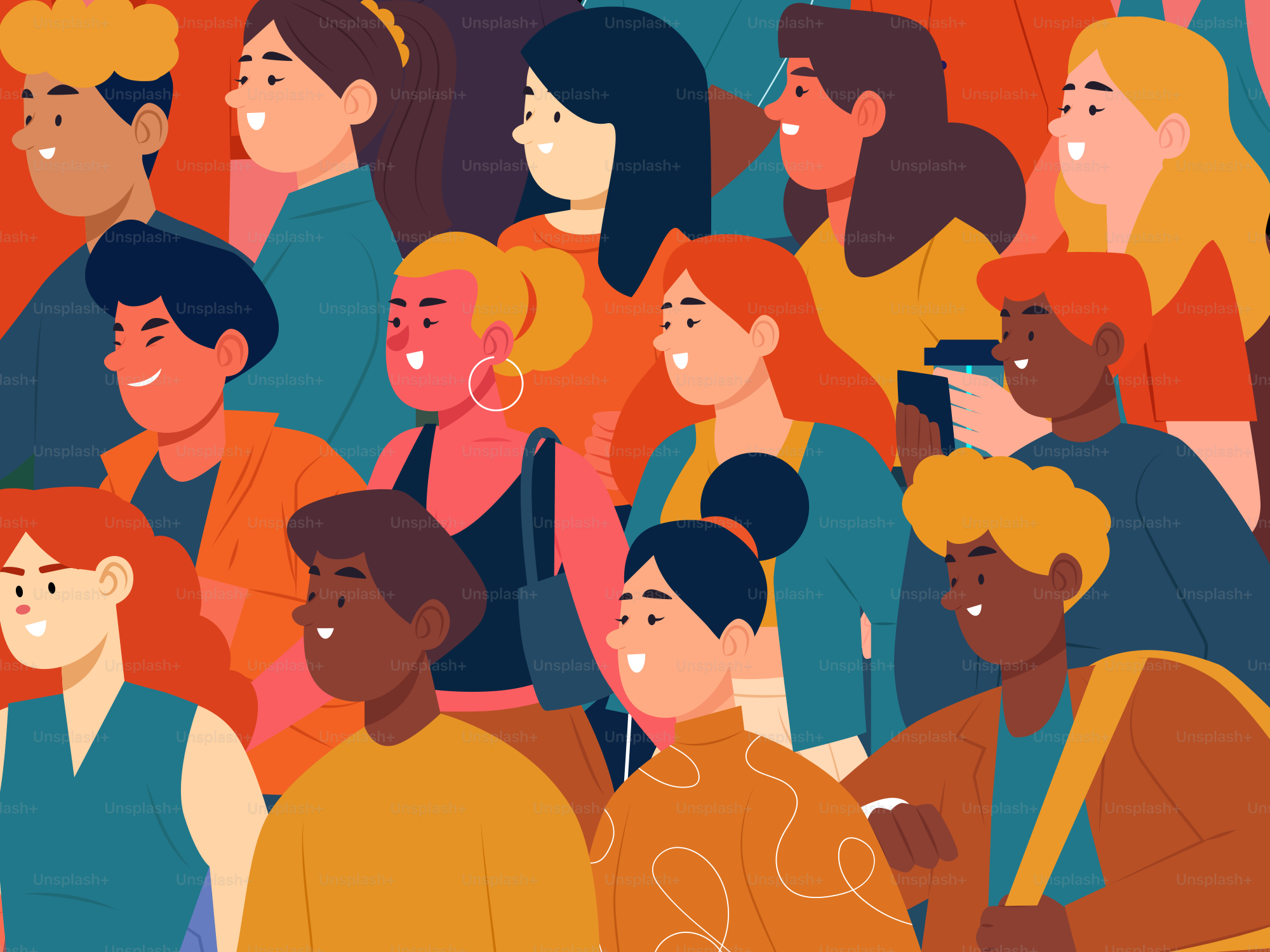 A diverse crowd of people.