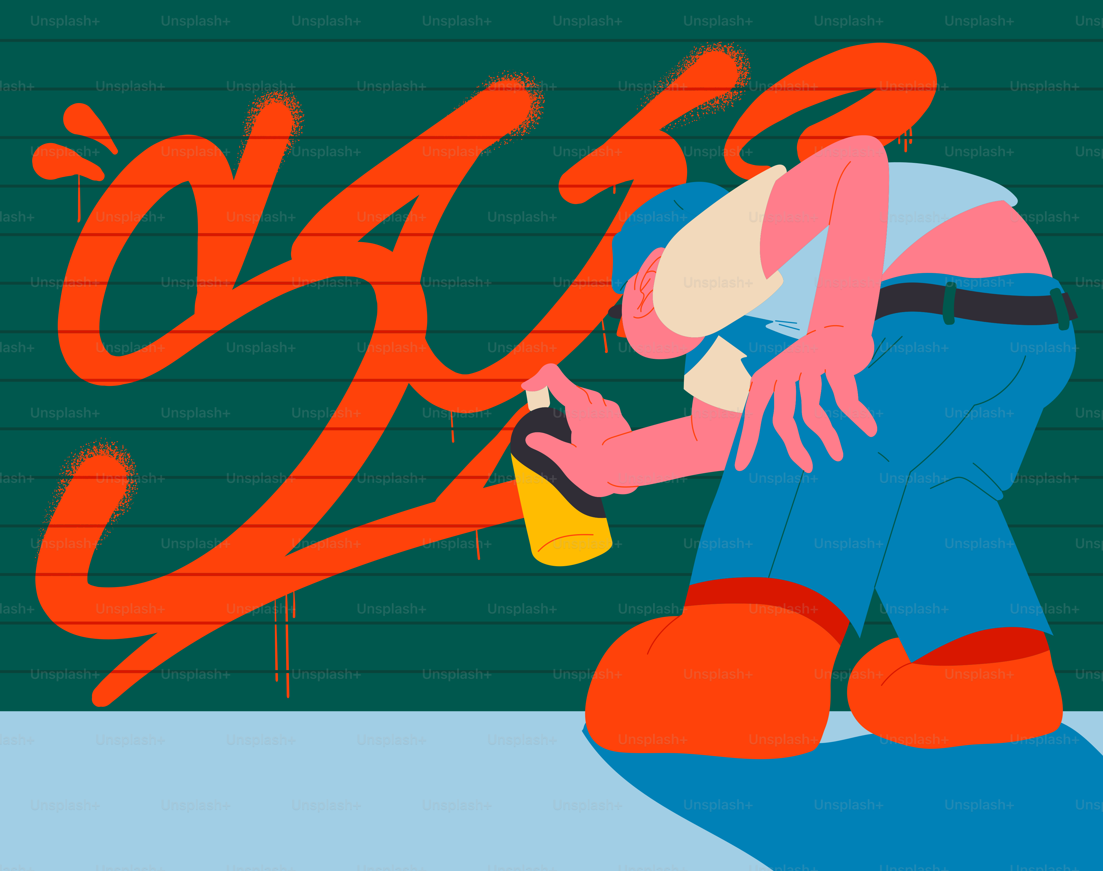 Une personne peint à la bombe des graffitis sur un mur.