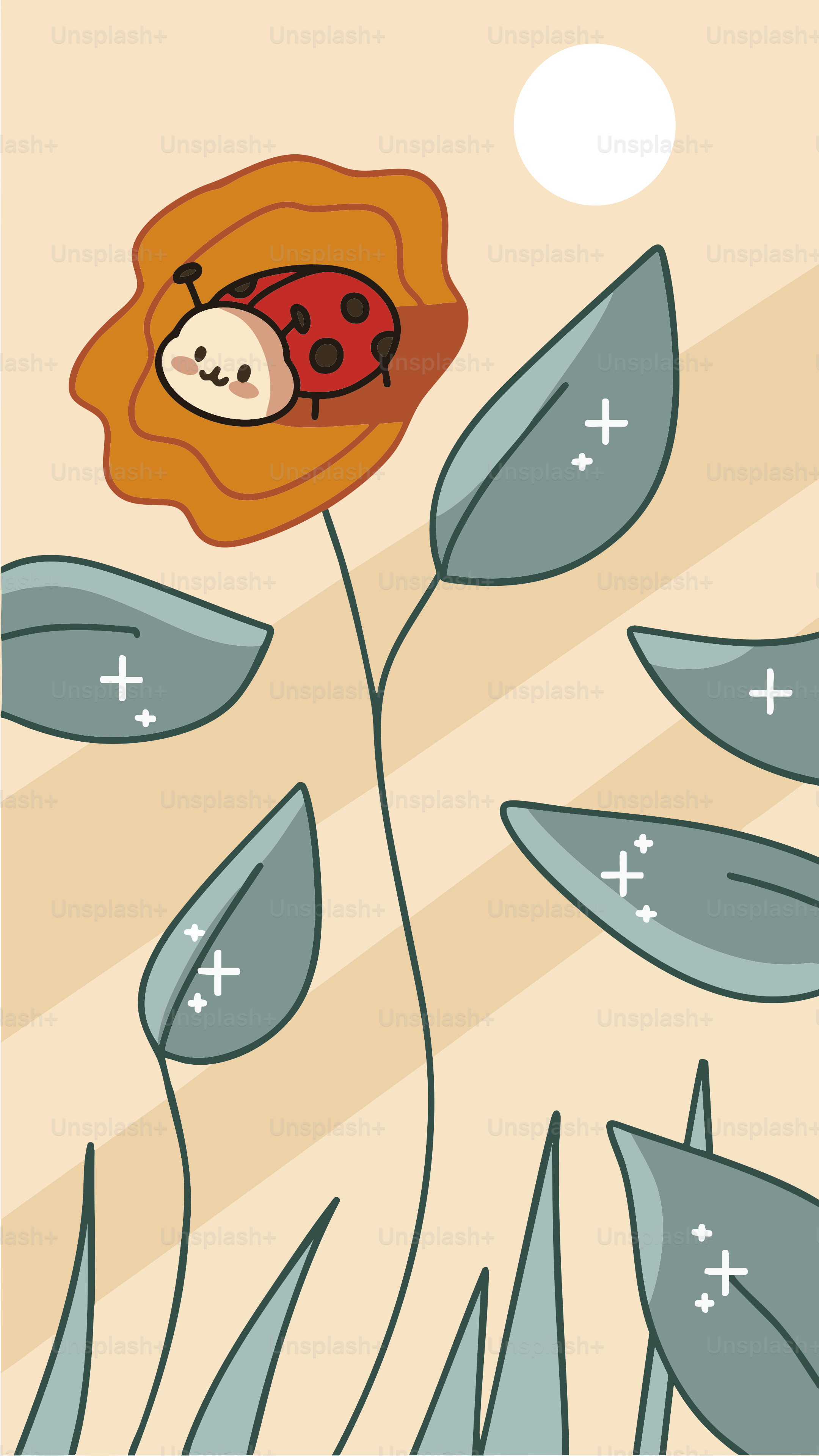 A ladybug rests on a flower.