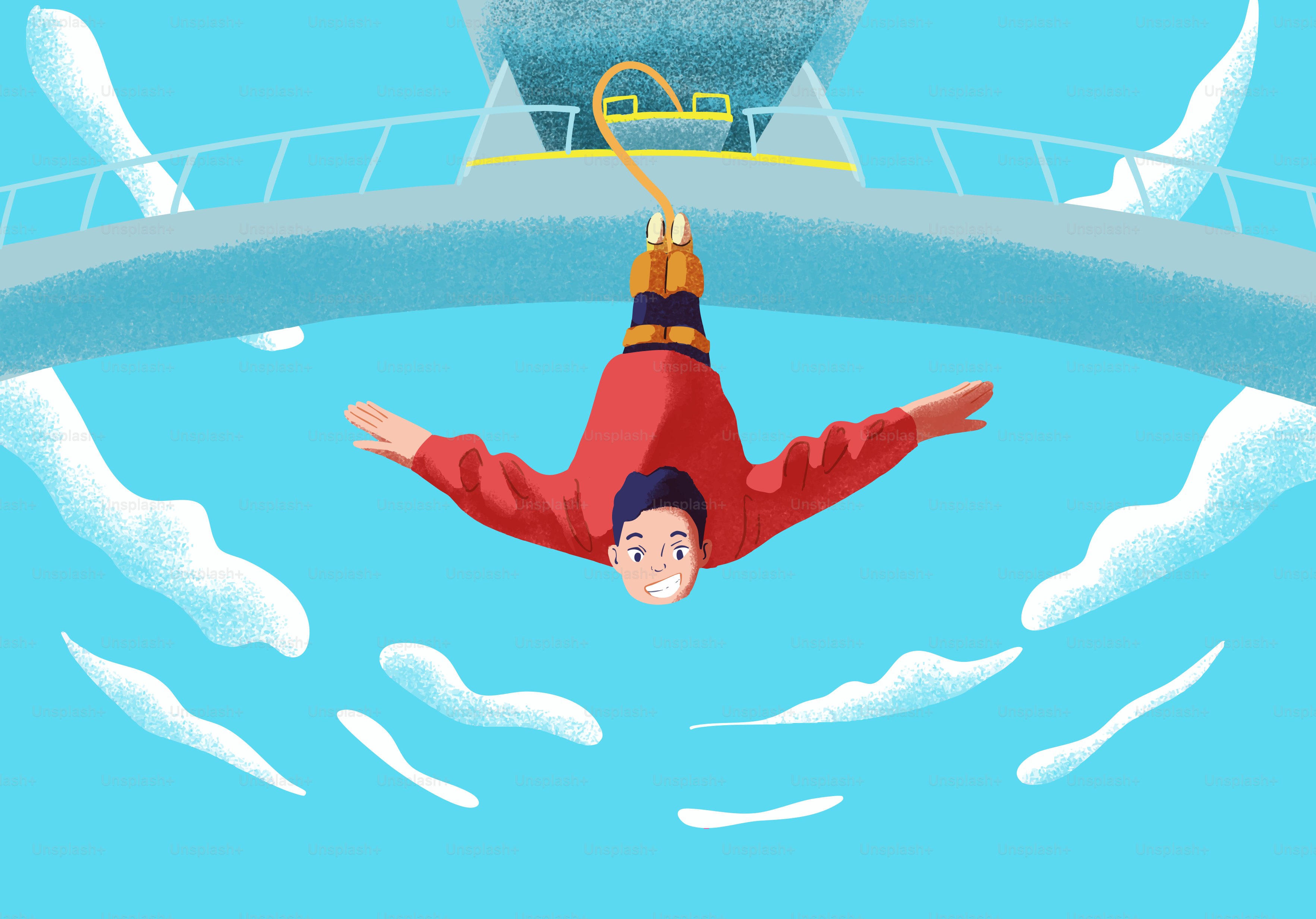 Una persona sta facendo bungee jumping da un ponte