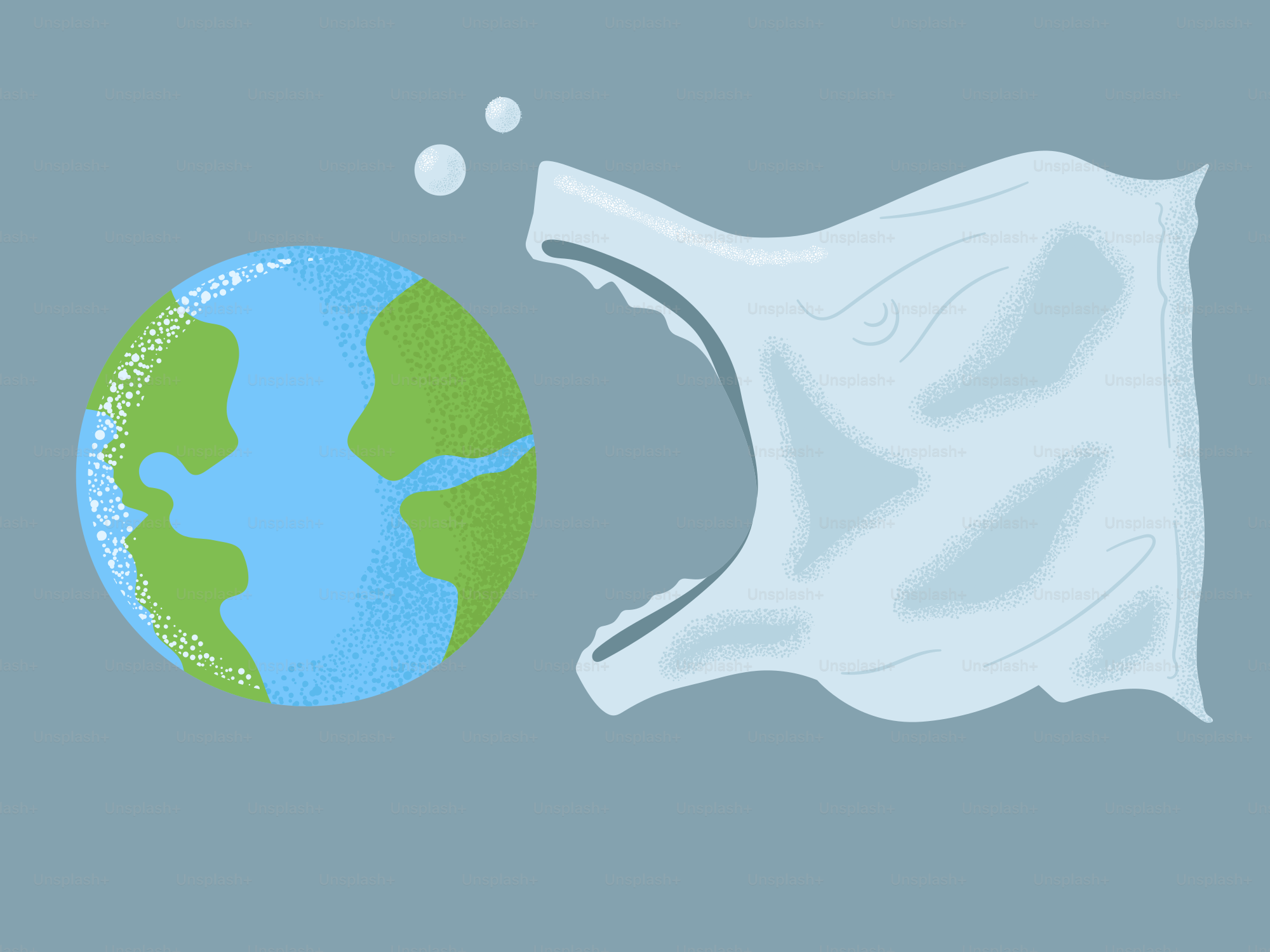 Plastic bag pollutes earth's oceans.