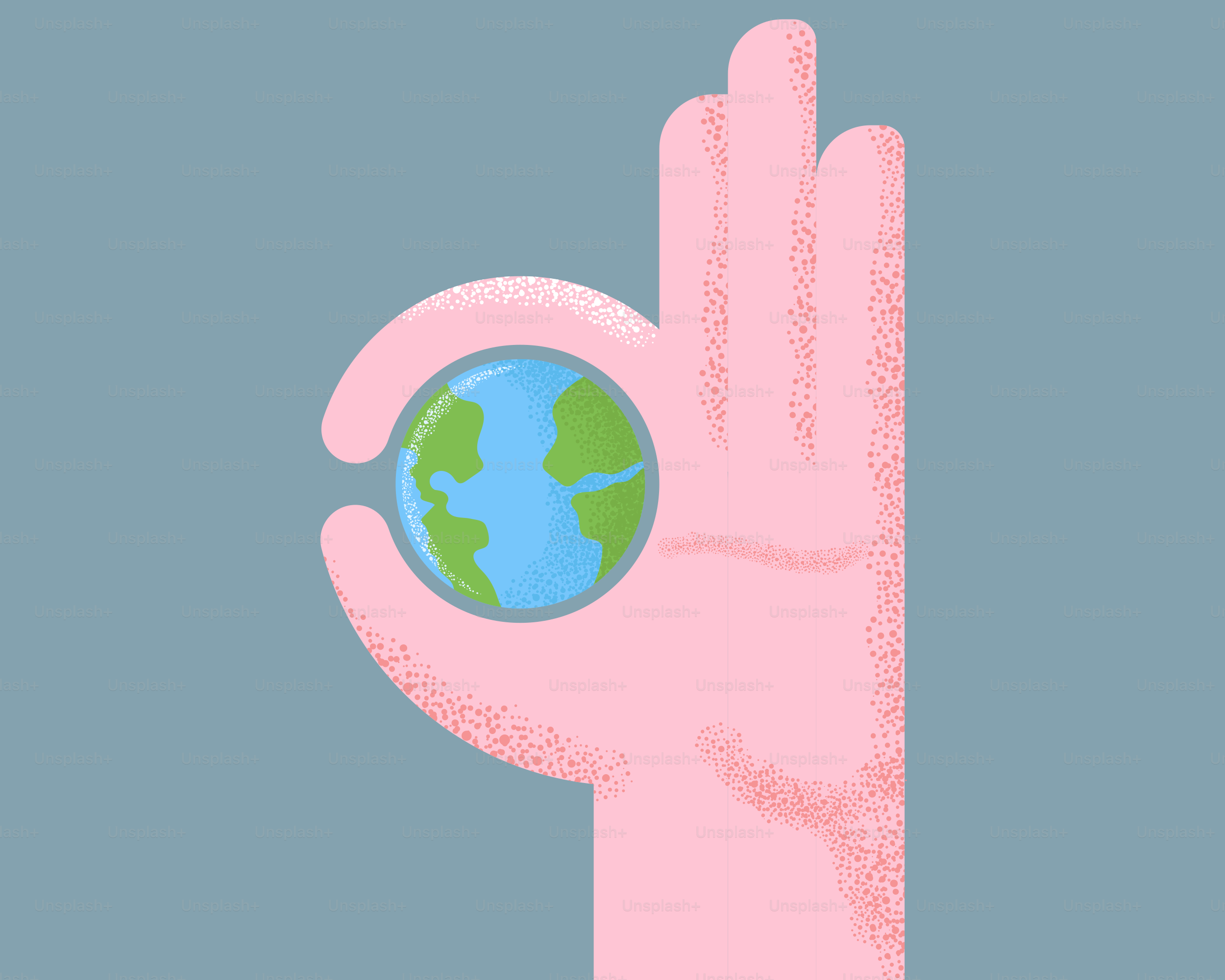 캡션은 다음과 같습니다: 손에 땅을 쥐고 있습니다.