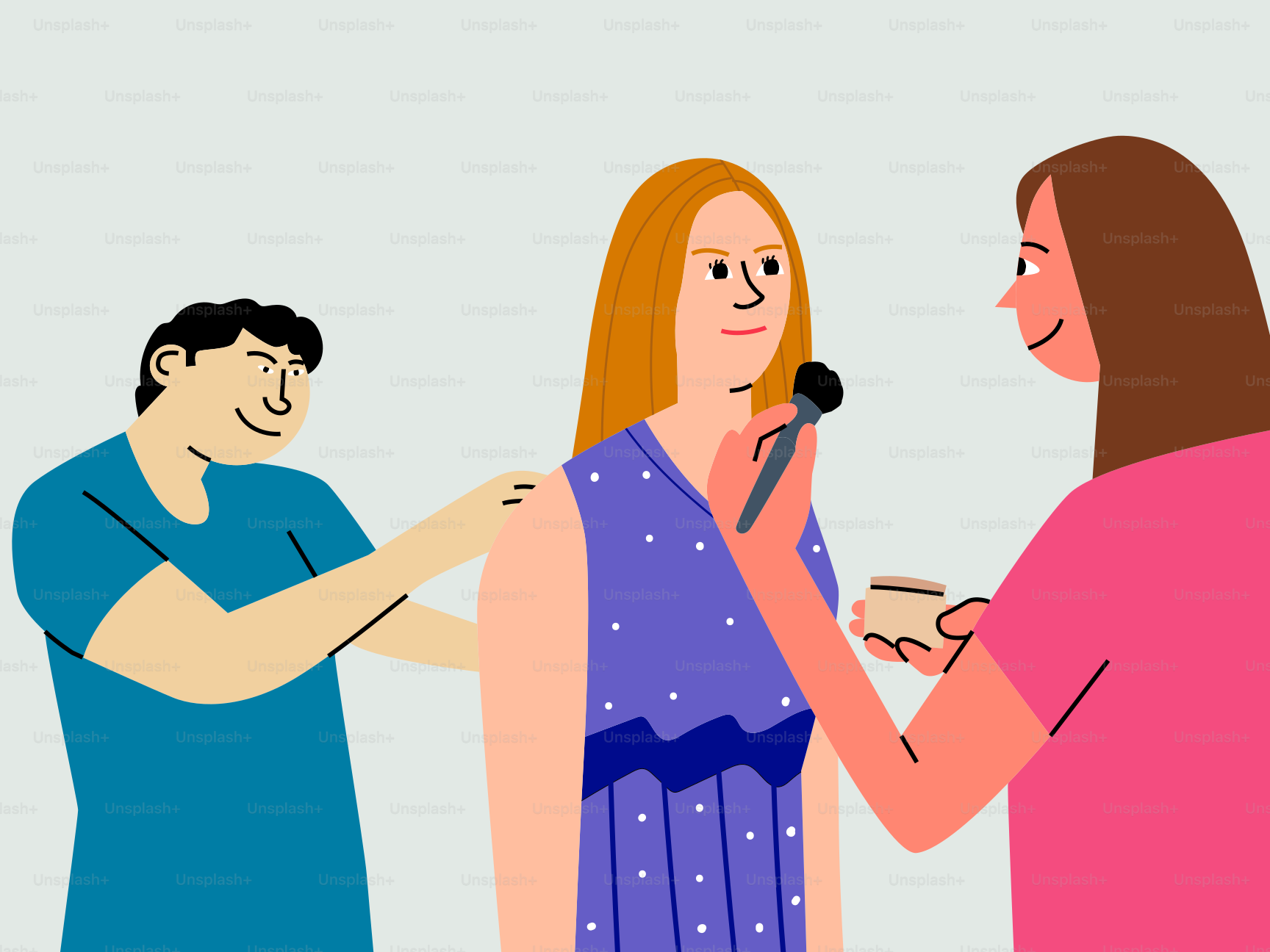 A woman is getting ready for a photoshoot.