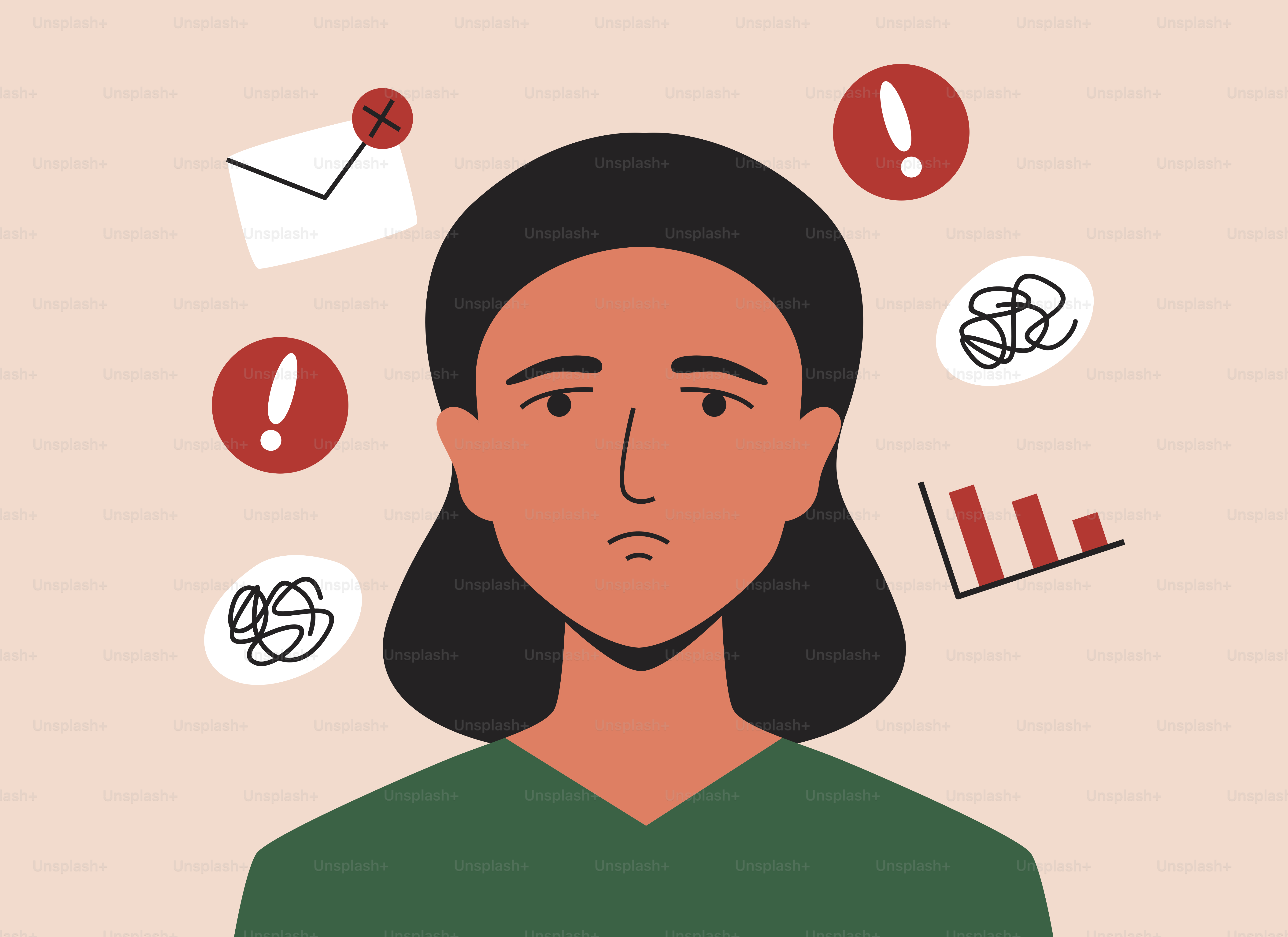 Orang yang kewalahan menghadapi stres dan masalah.