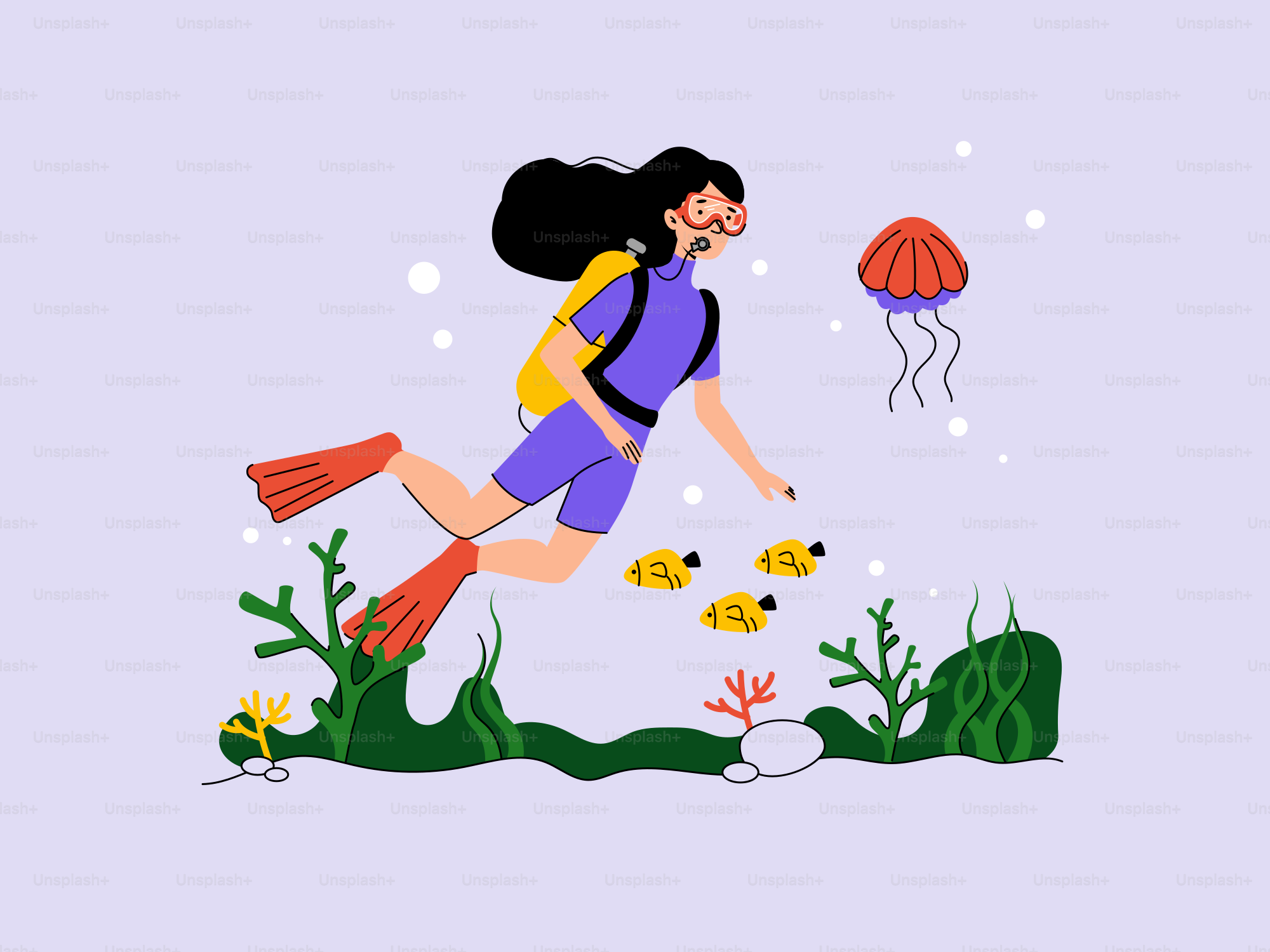 A diver explores the underwater world.