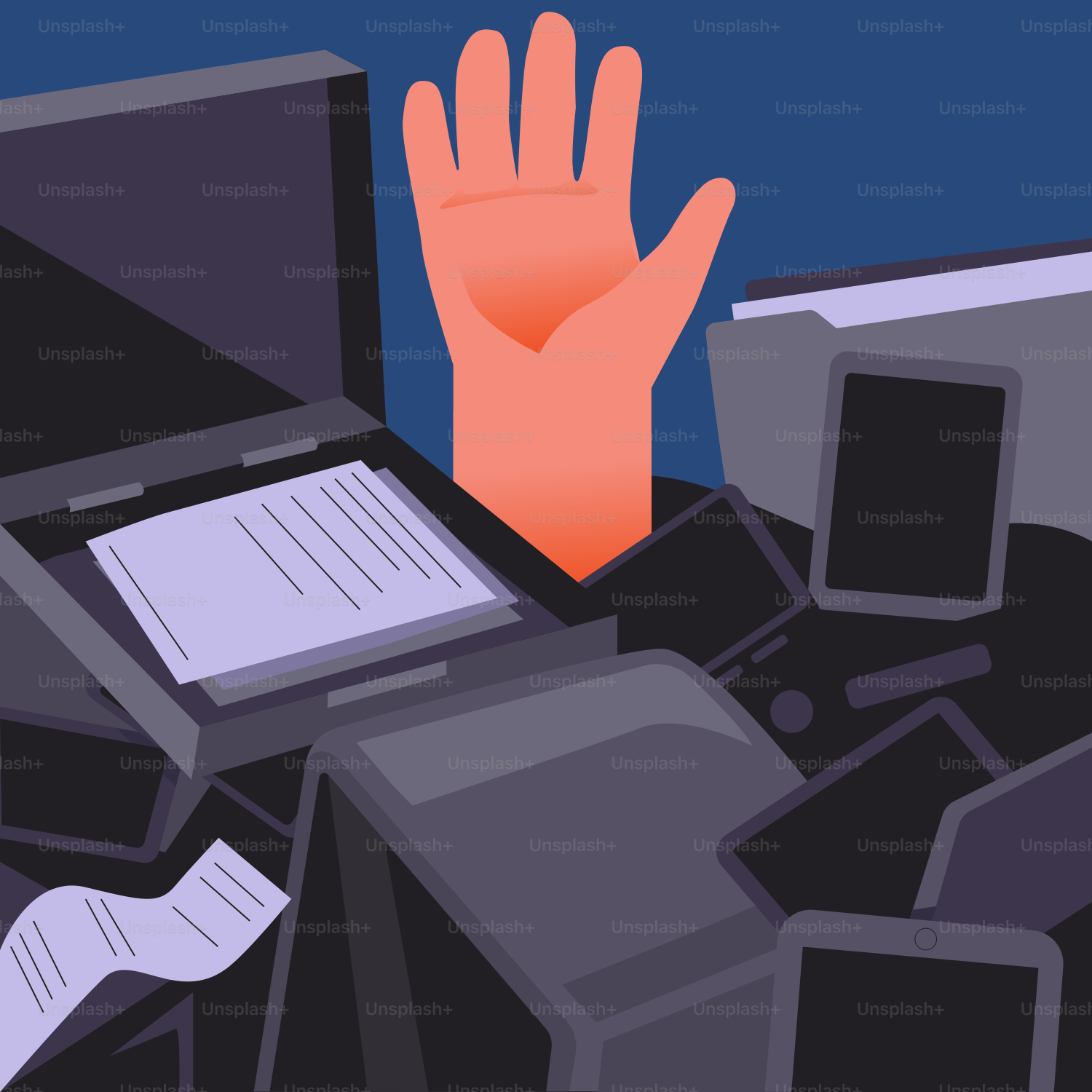 Drowning in work and technology overload.