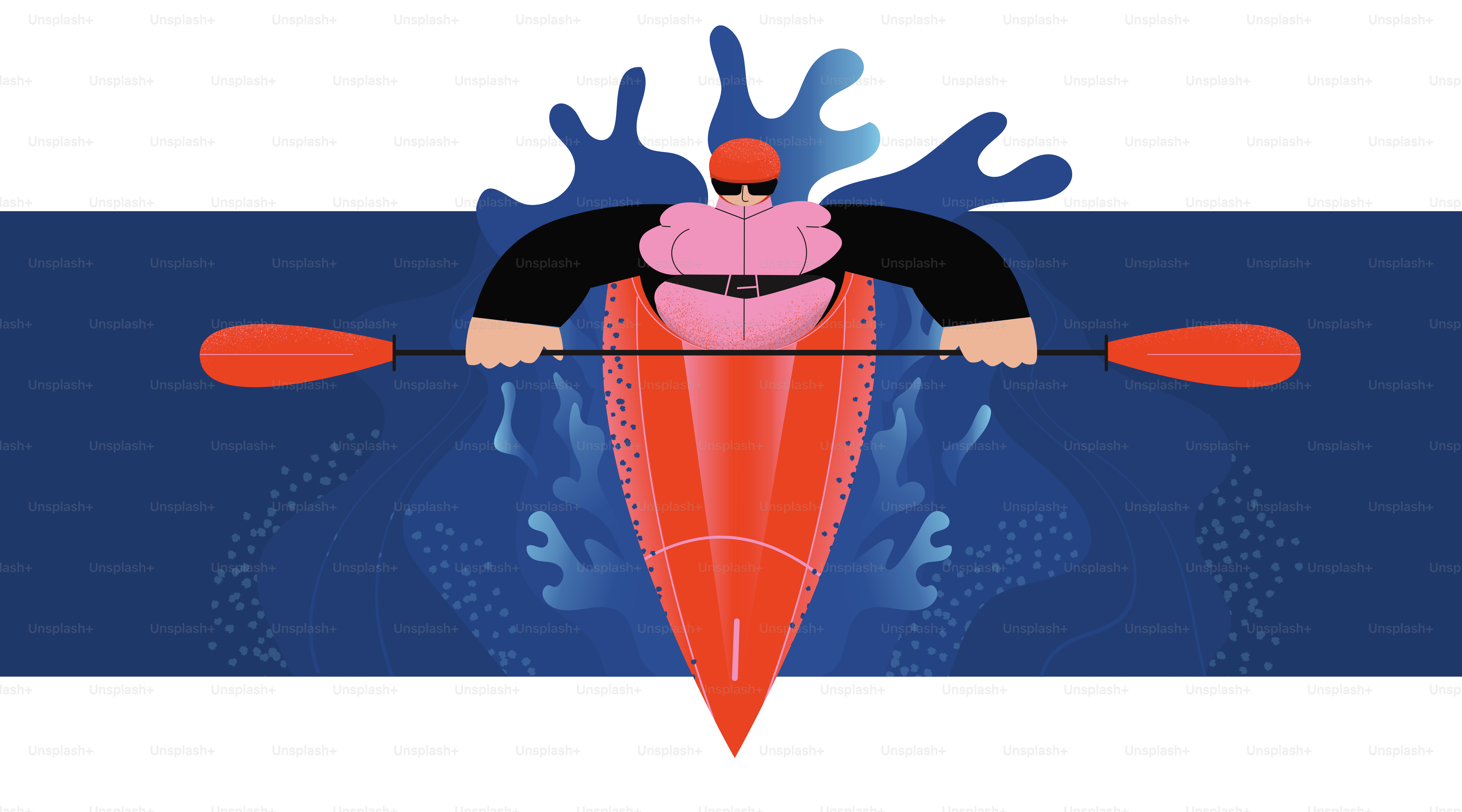 A person kayaking on the water.