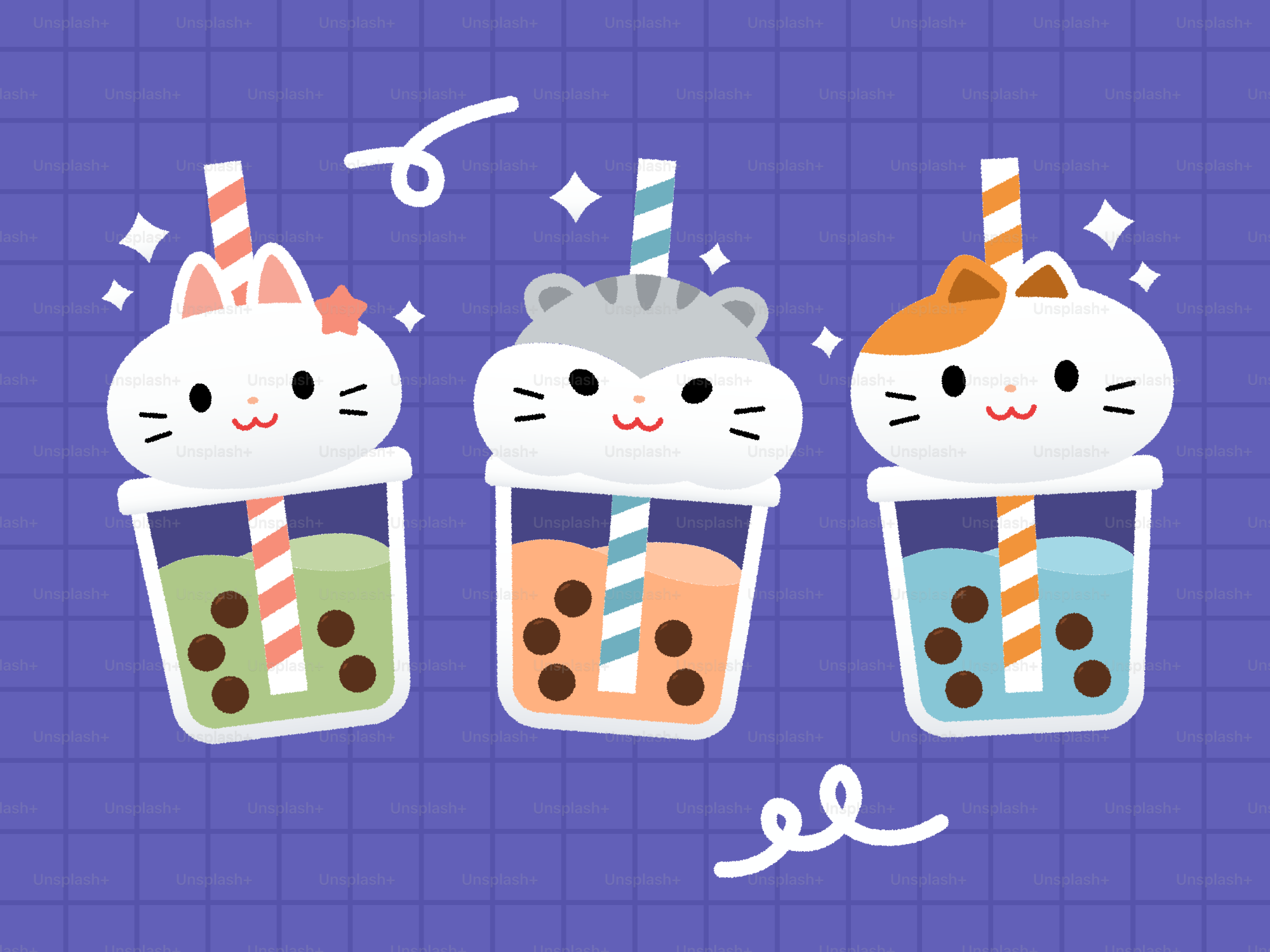 Süße tierische Bubble-Tees sind trinkfertig!