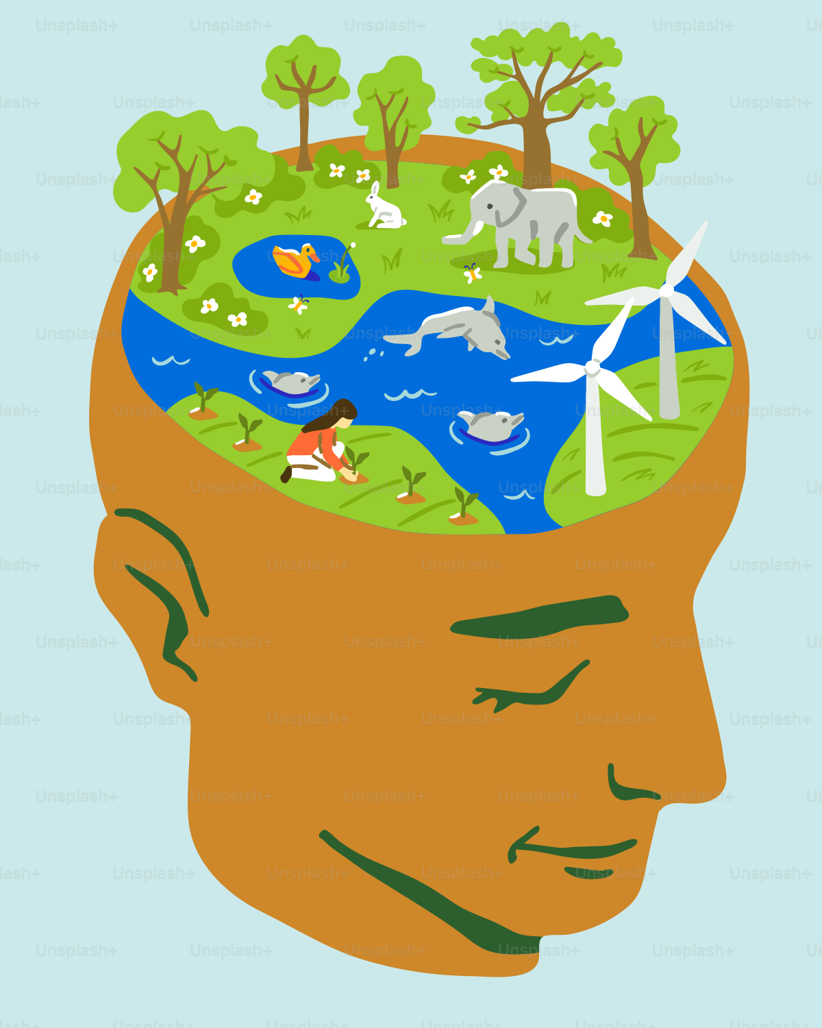 Nature, imagination, and sustainable ideas in the human mind.