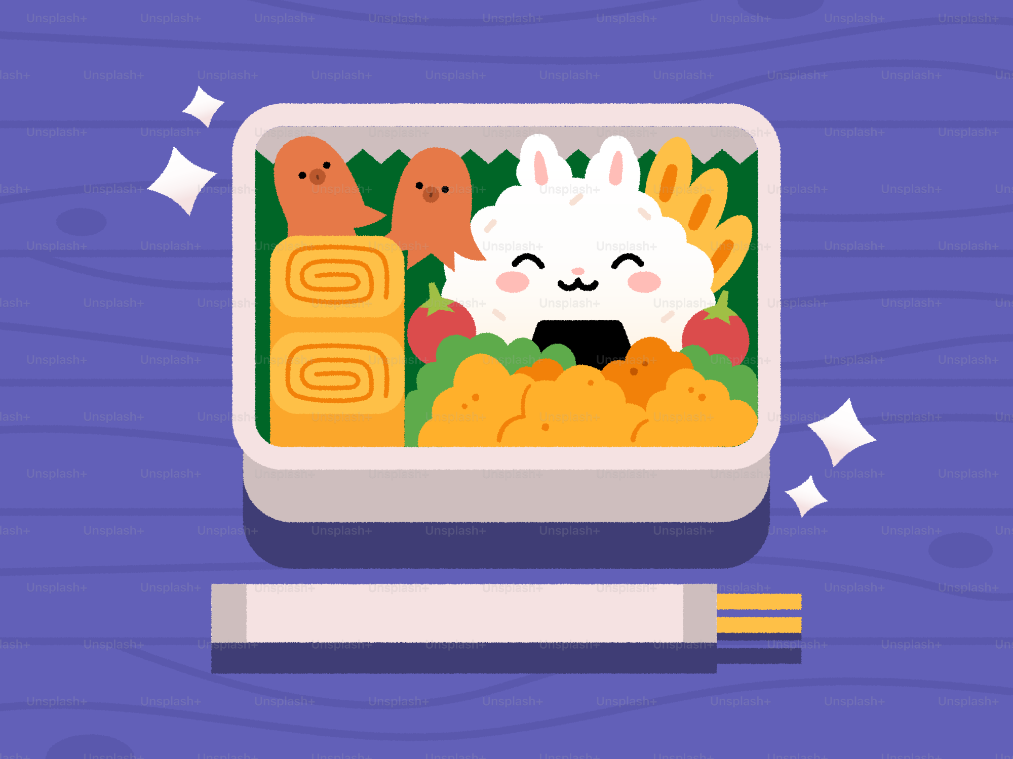 A cute bento box filled with delicious food.