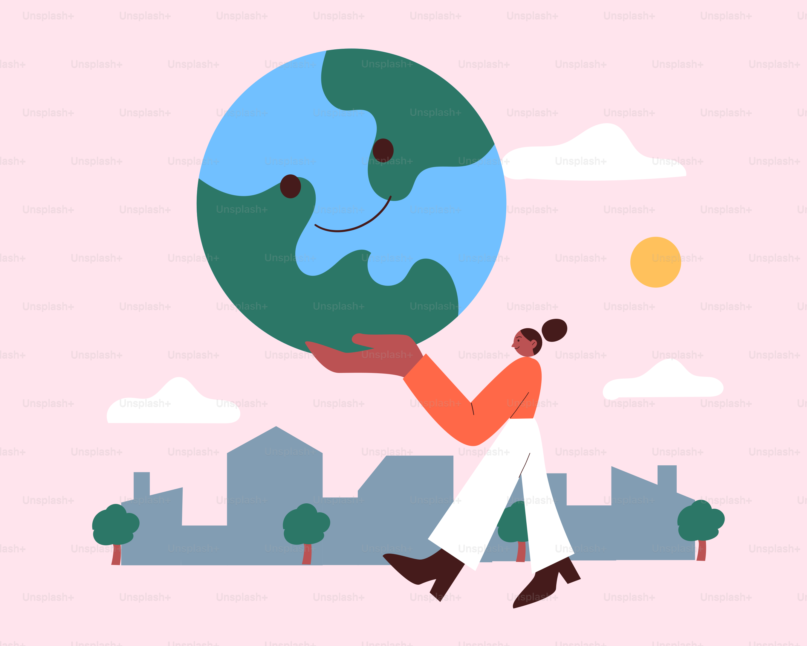 A person holds the smiling earth.