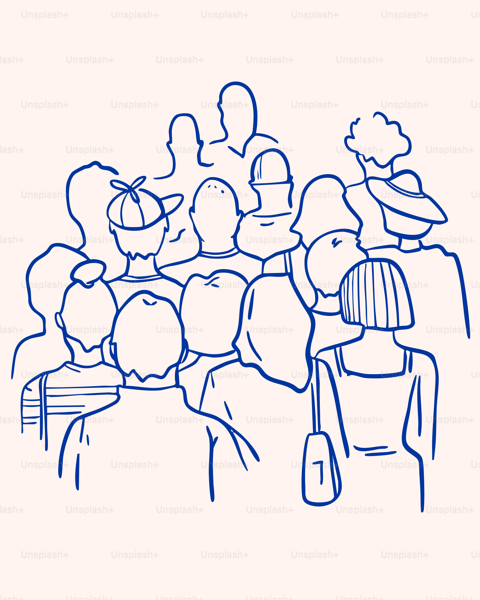 A large crowd of people standing together.