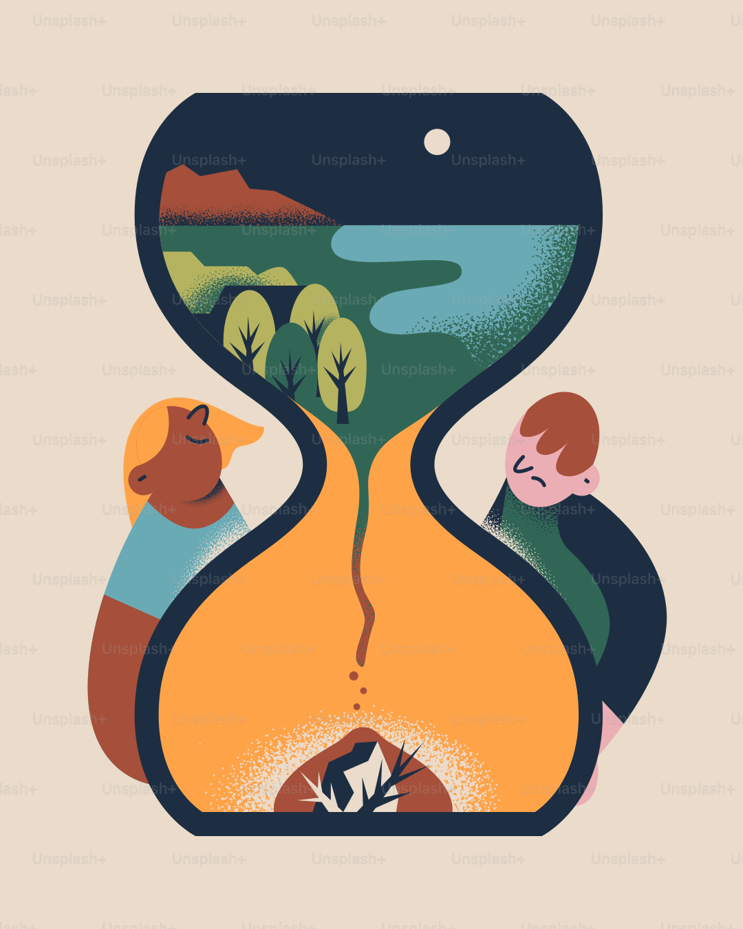 Zeit und Natur fließen zwischen uns.