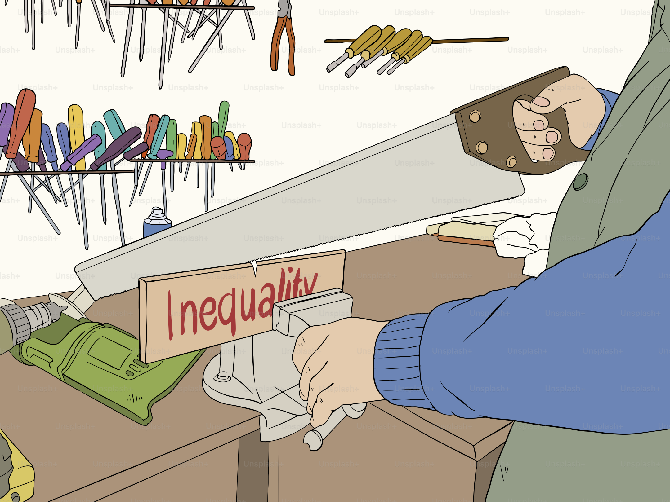 Scier « l’inégalité » en morceaux.