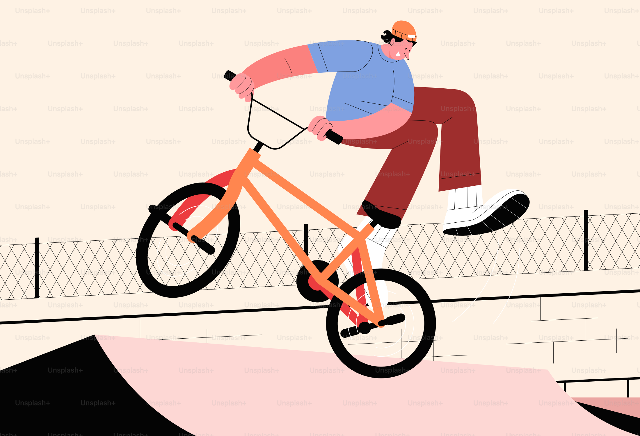 Un ciclista de BMX hace un truco en una rampa.