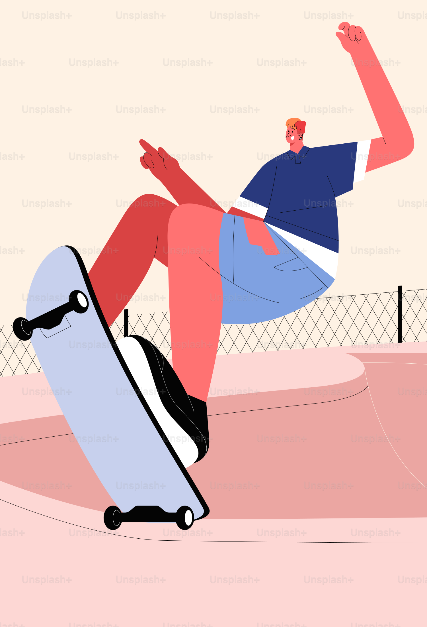Un skater hace un truco en el parque de patinaje.