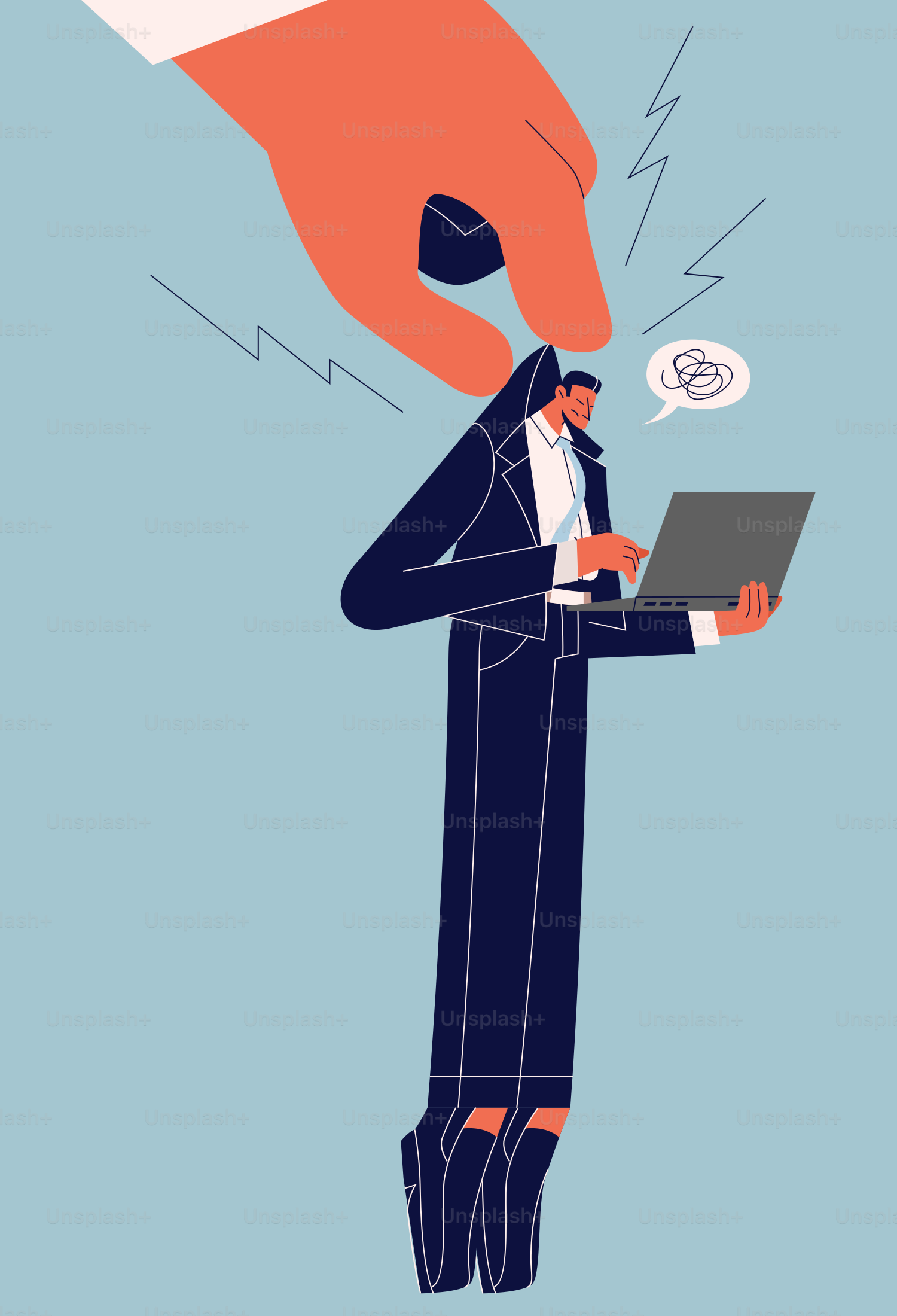 Stressful situation: the pressure of work.