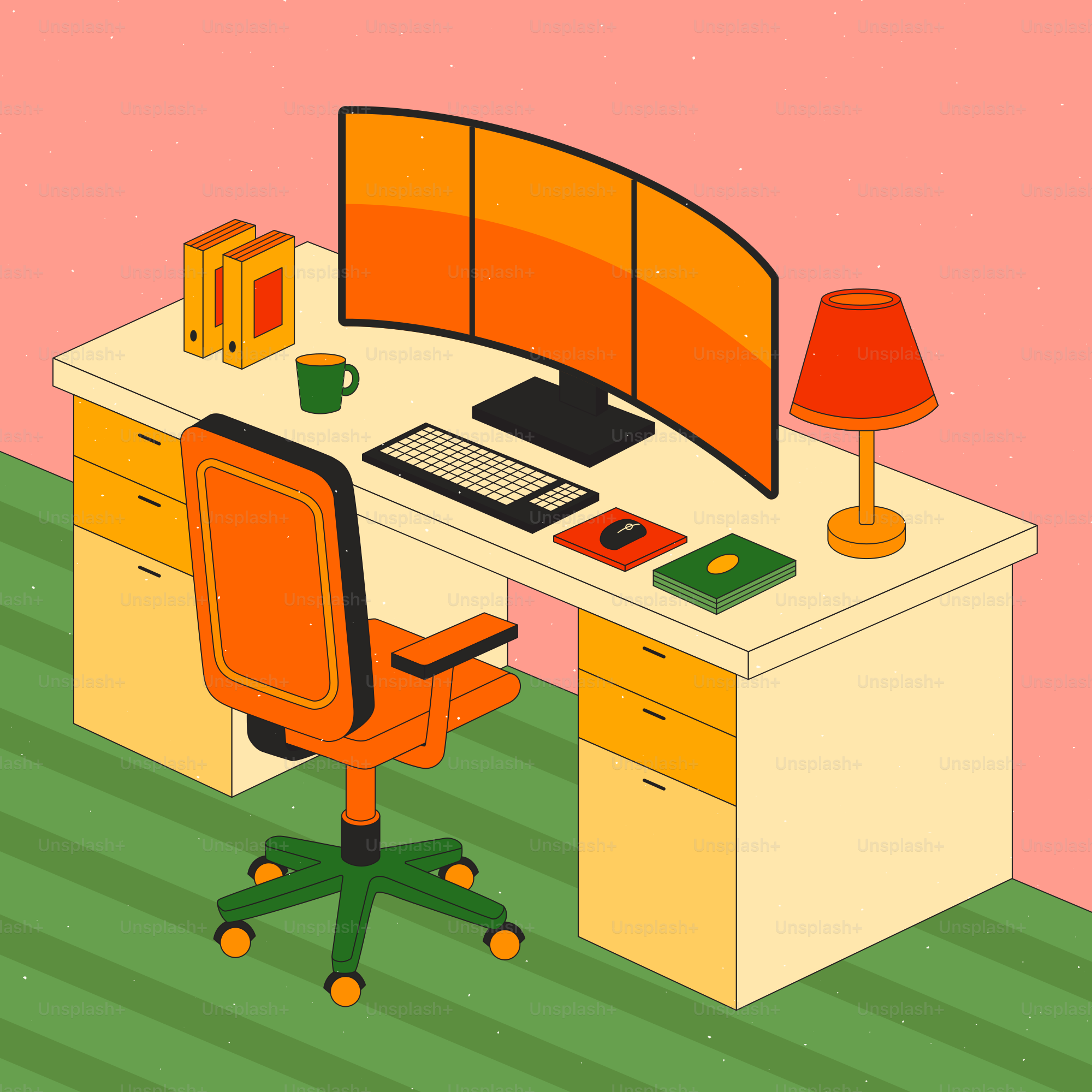 Un escritorio cómodo y organizado en casa.