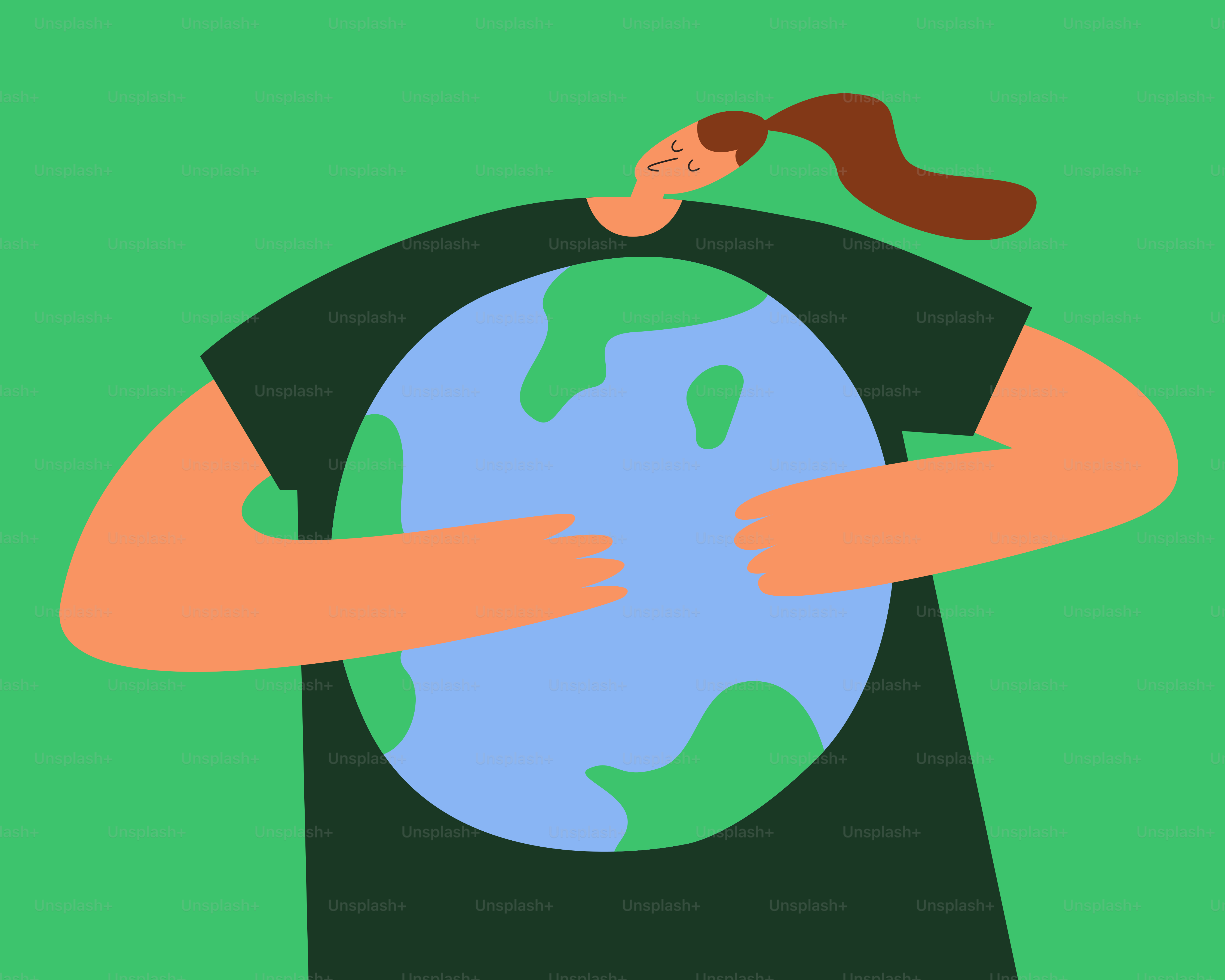 A person embraces the earth.