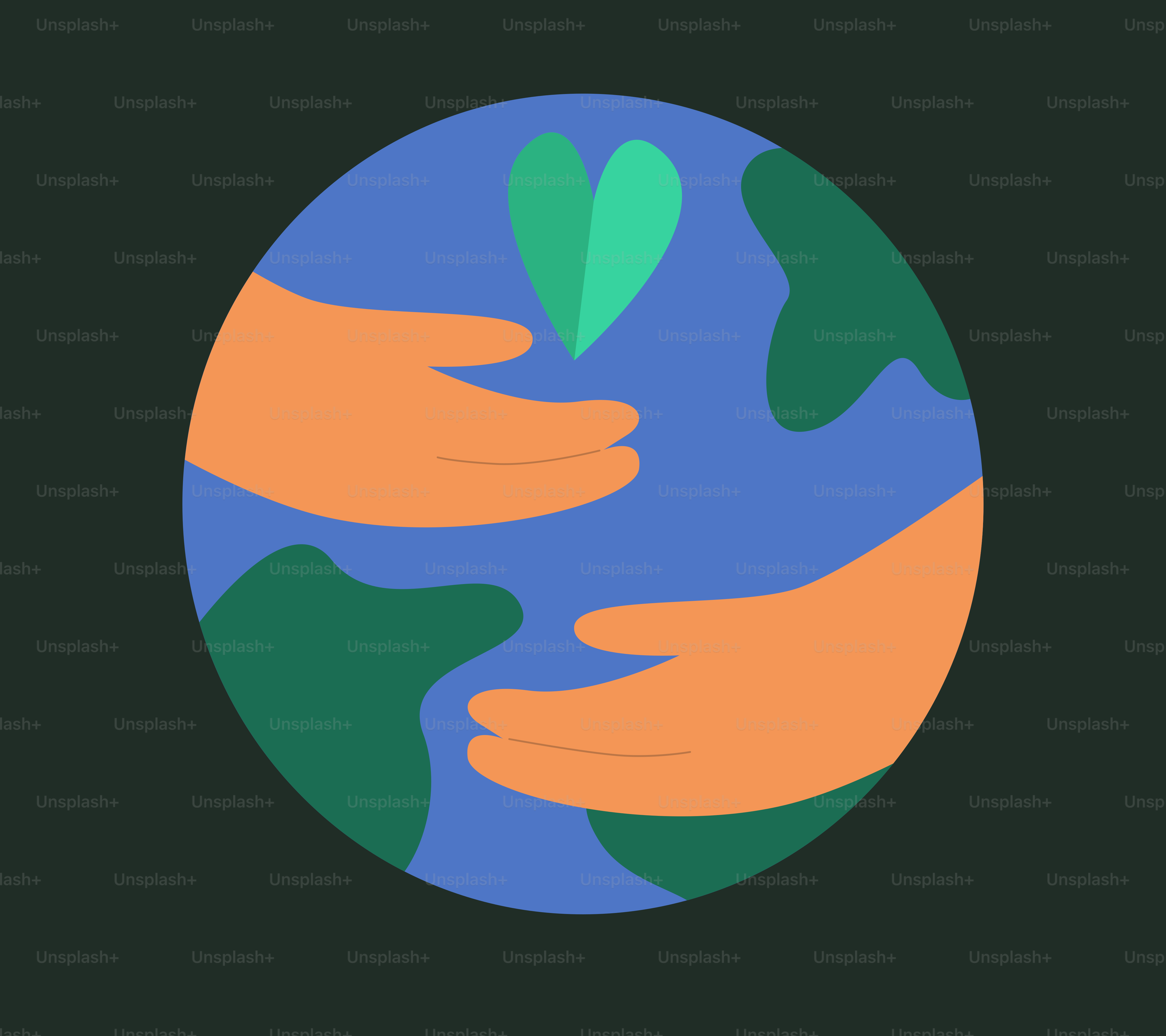 Hands embrace the earth, showing love and support.