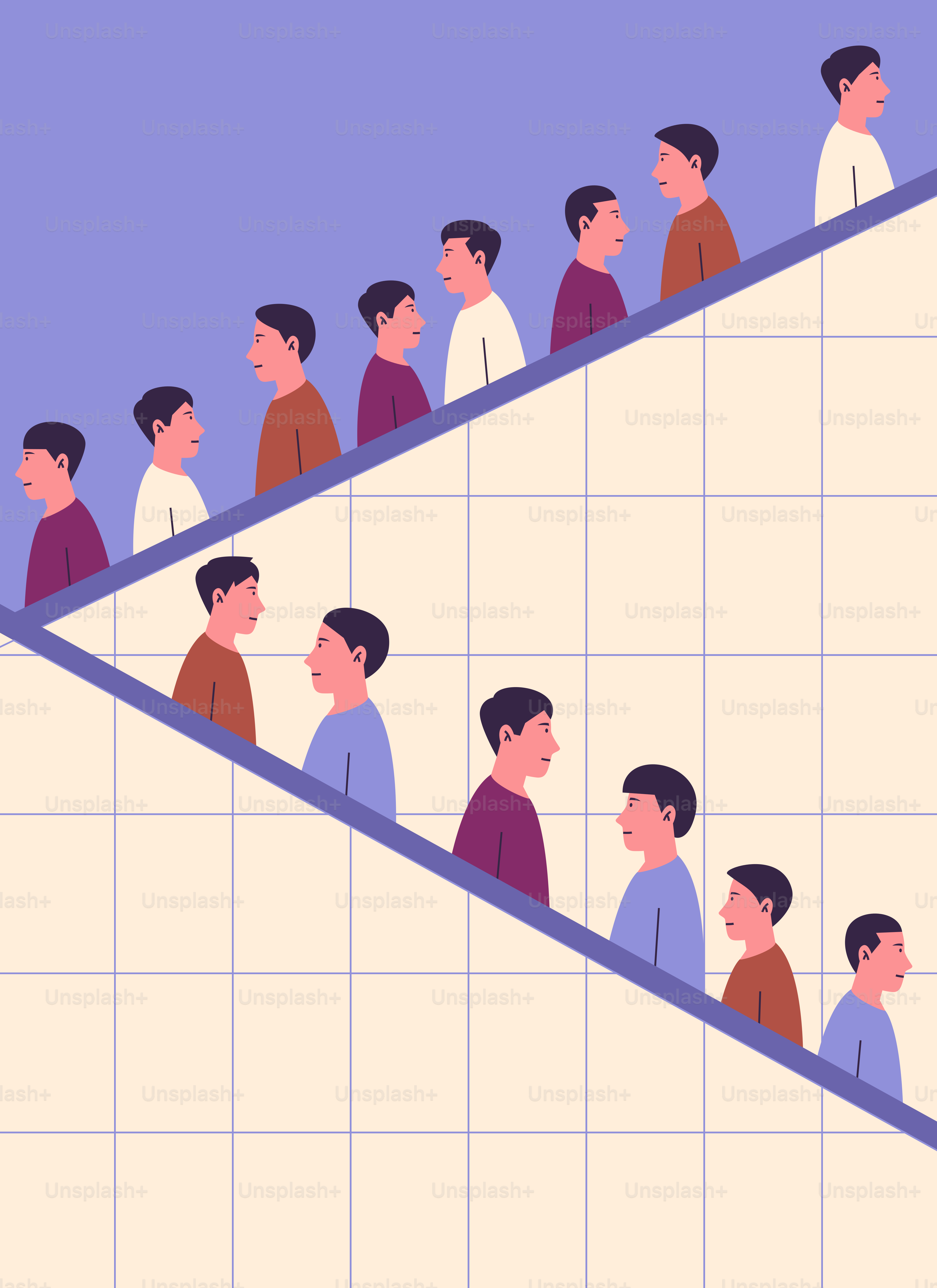 People are on a graph, representing an increasing trend.