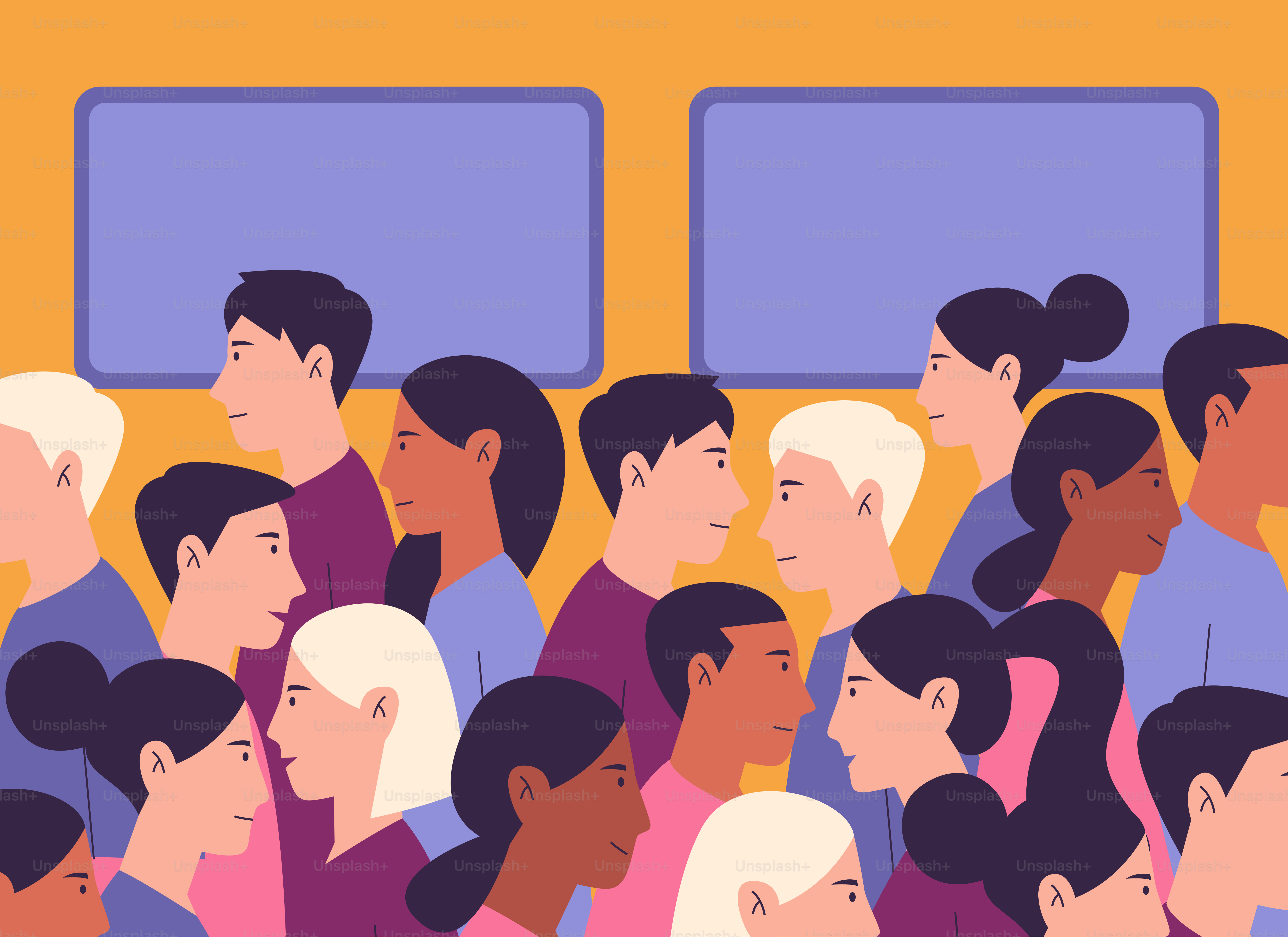 People stand crowded together inside a bus.