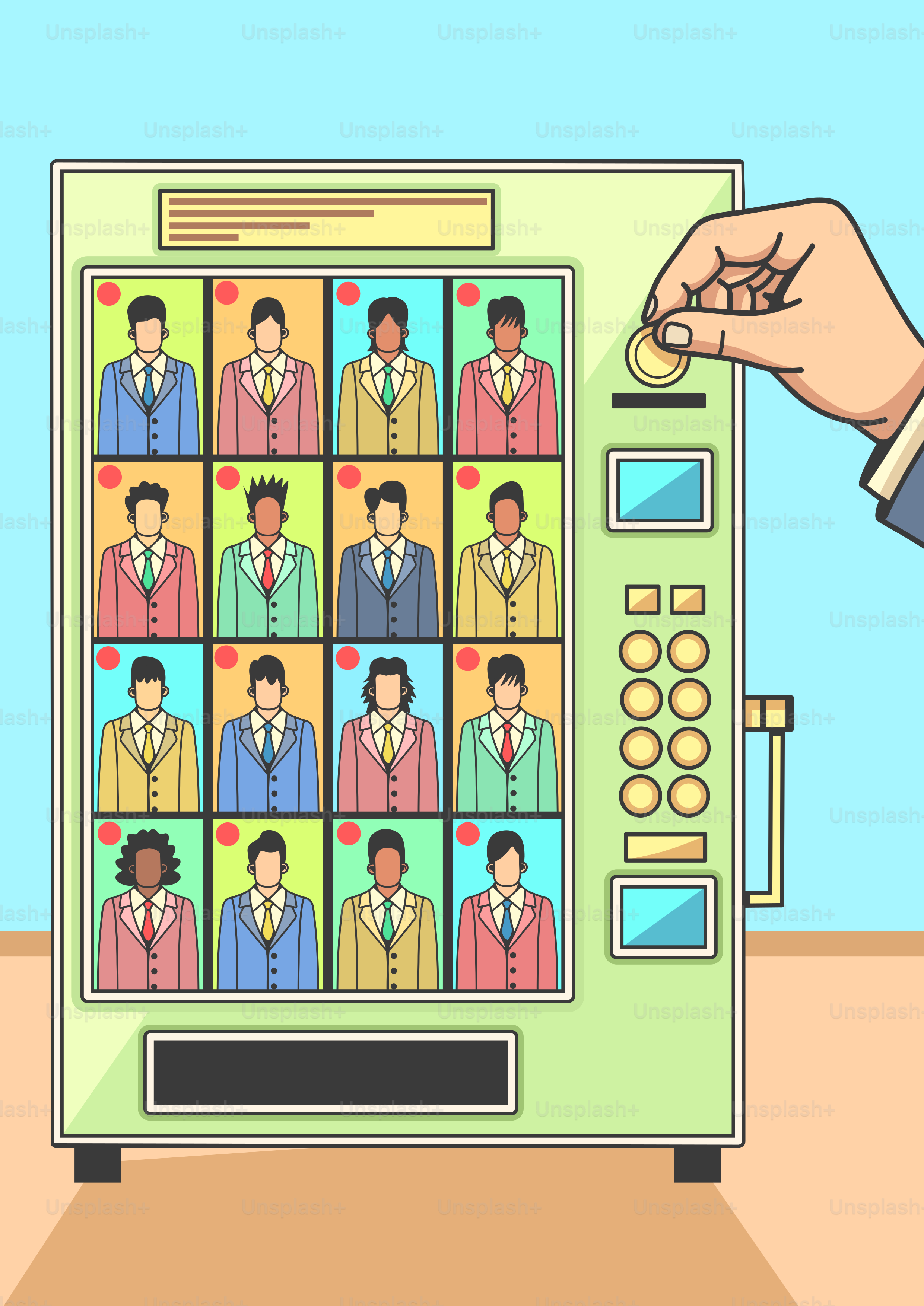 Buying employees from a vending machine.