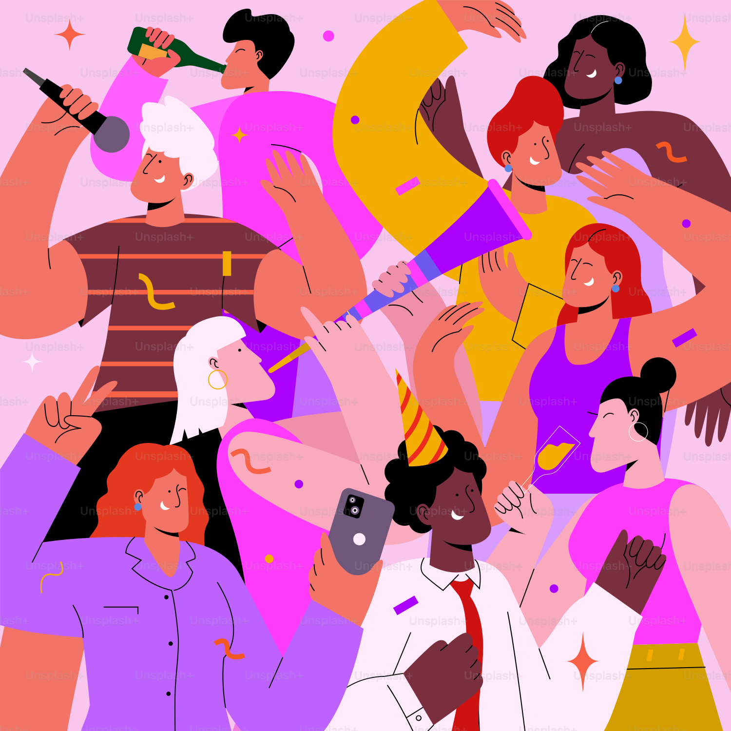 People are celebrating and having a fun party.