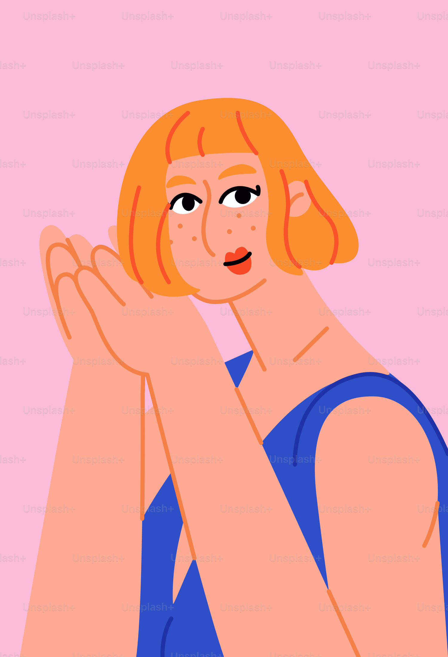 ふざけて手を合わせる女性