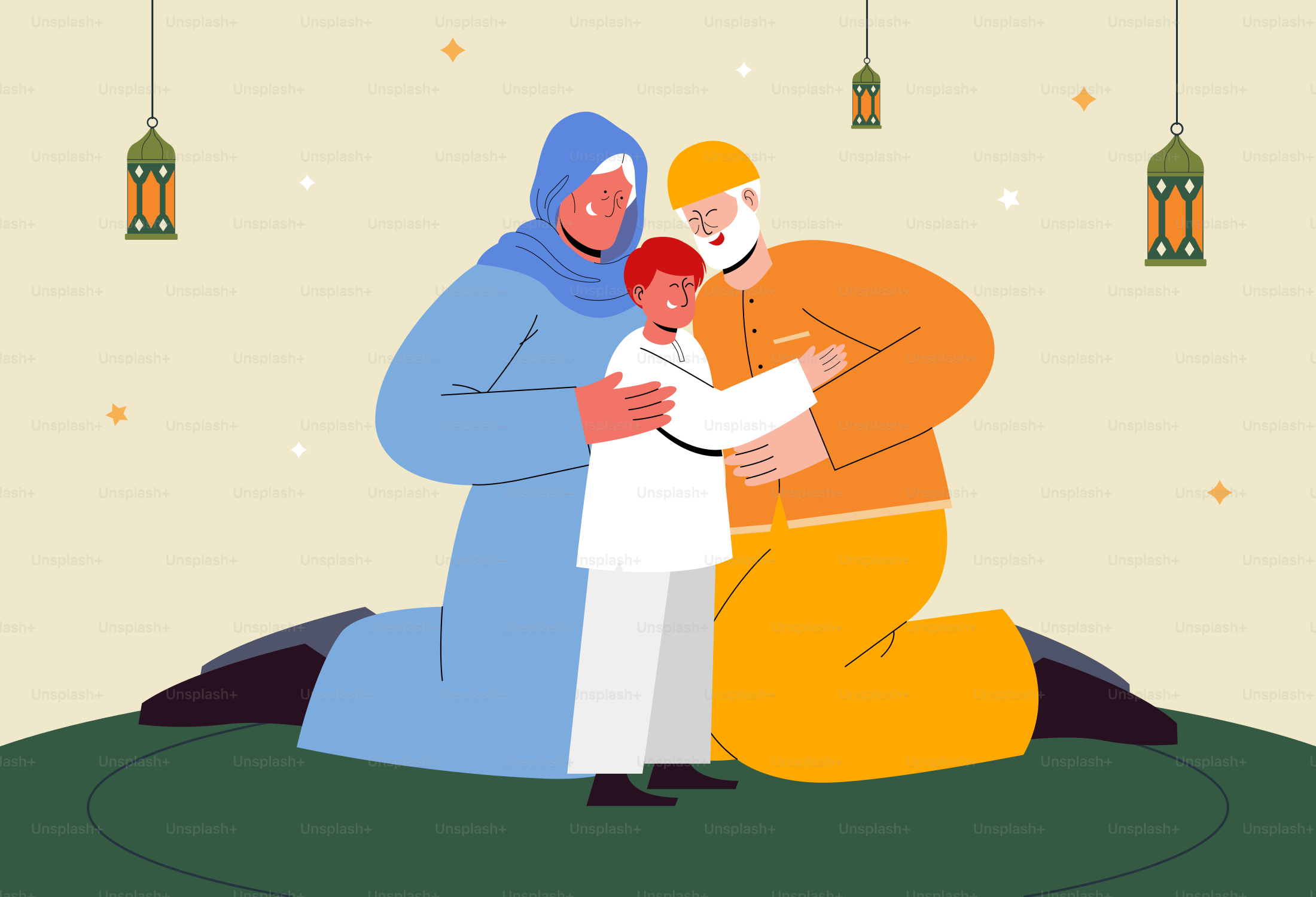 La familia celebra una fiesta juntos con amor.