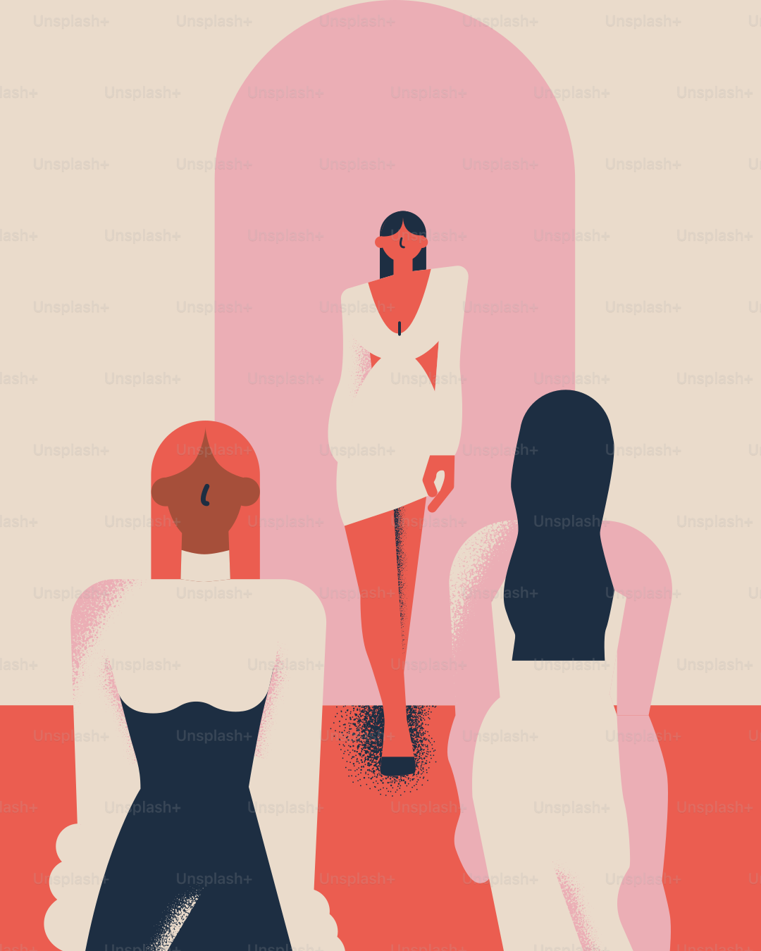 Des mannequins défilent dans un défilé de mode.